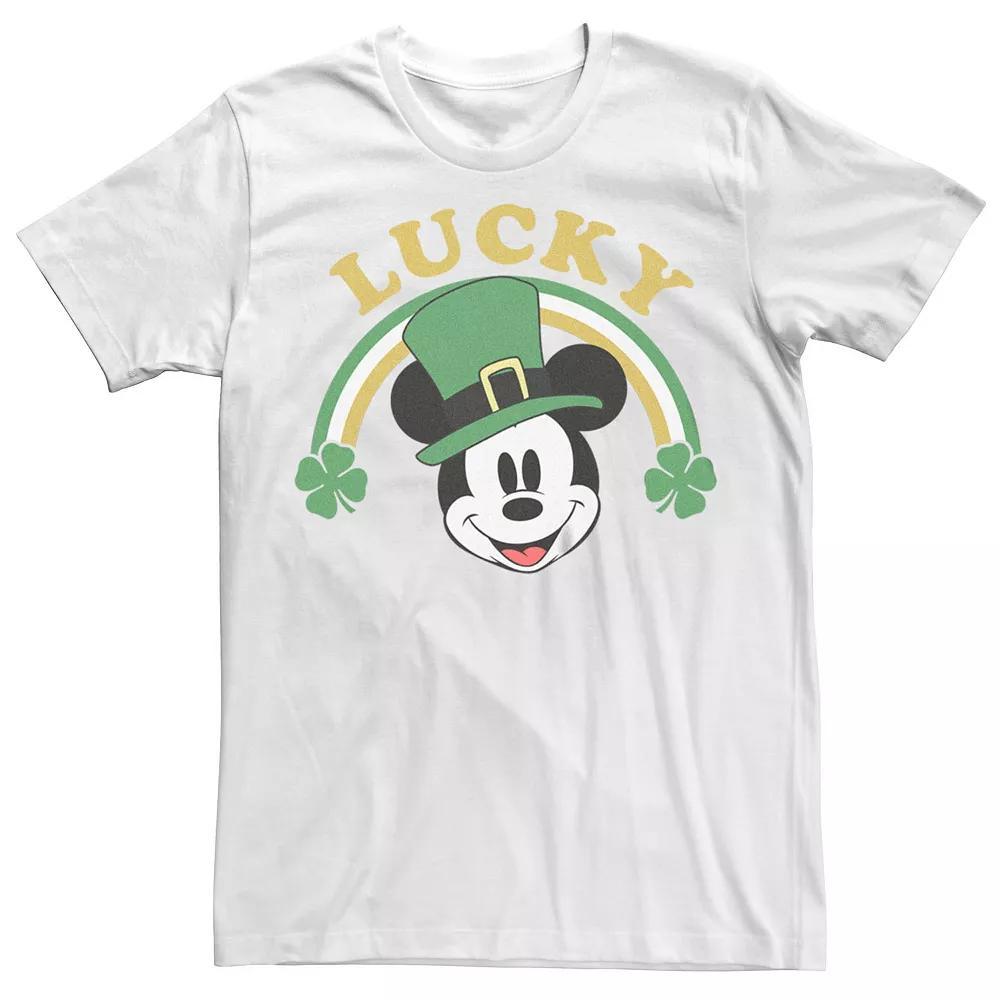 Big & Tall Disney Mickey And Friends St Patricks Day Lucky Mickey Tee, Men's, Size: 4XL Tall, White Product Image