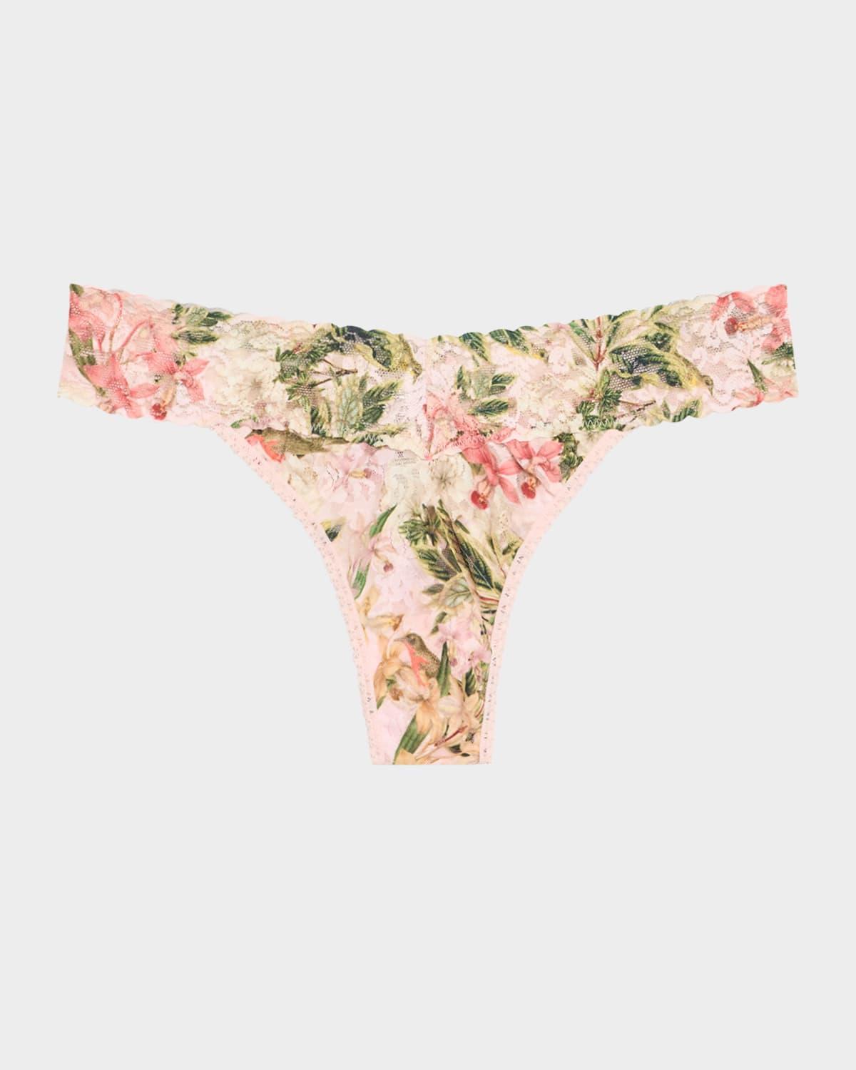 Printed Original-Rise Signature Lace Thong Product Image
