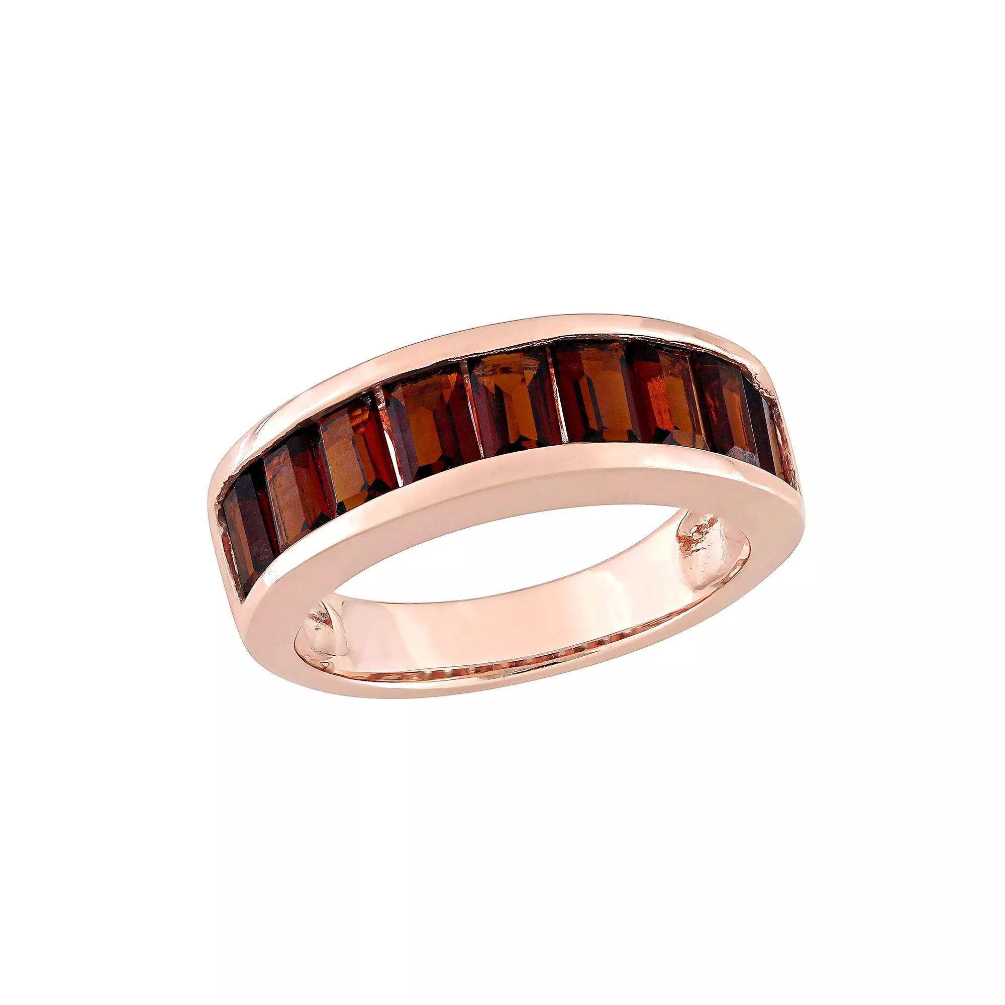 Stella Grace 18k Rose Gold Over Silver Garnet Anniversary Band, Women's, Size: 5, Sterling Product Image