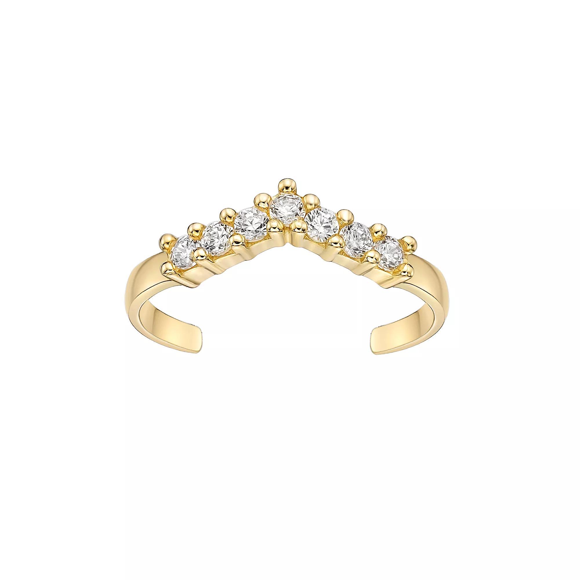 Lila Moon 10k Gold Cubic Zirconia Adjustable Toe Ring, Women's, 14k Gold Product Image