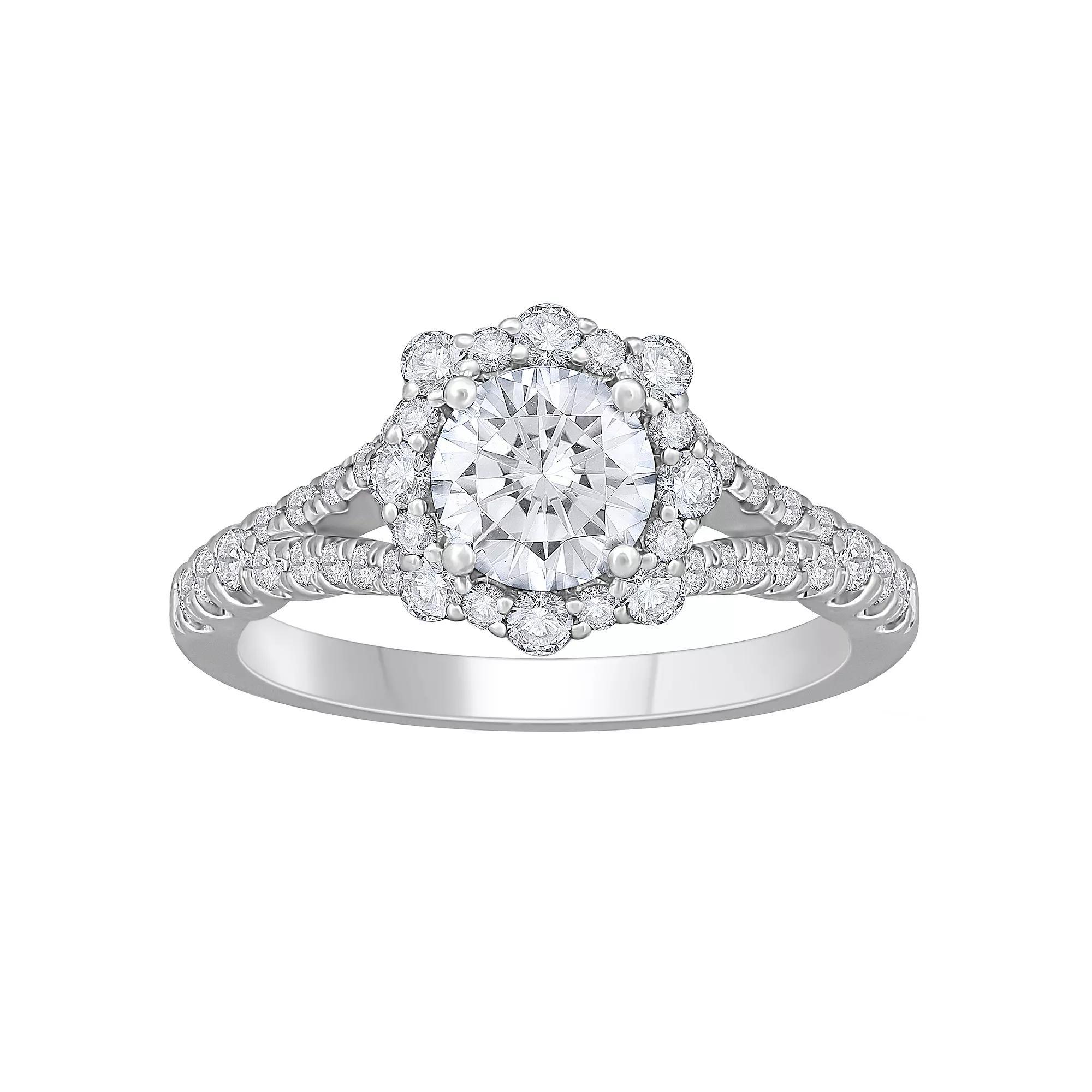 Diamond Medley 14k White Gold 1 3/4 Carat T.W. Lab-Grown Diamond Engagement Ring, Women's, Size: 7, 14k Whgold Product Image