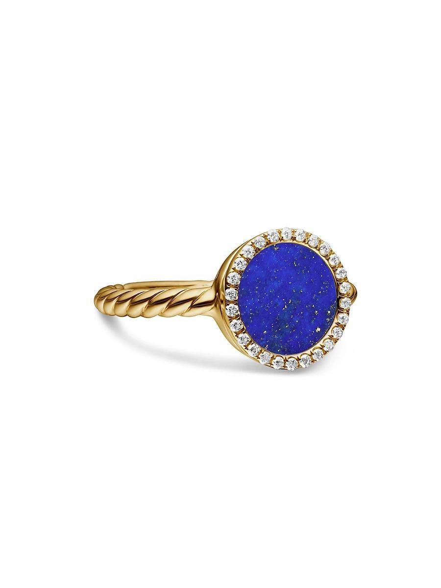 David Yurman Petite Dy Elements Ring in 18K Yellow Gold with Mother-of-Pearl & Pave Diamonds Product Image