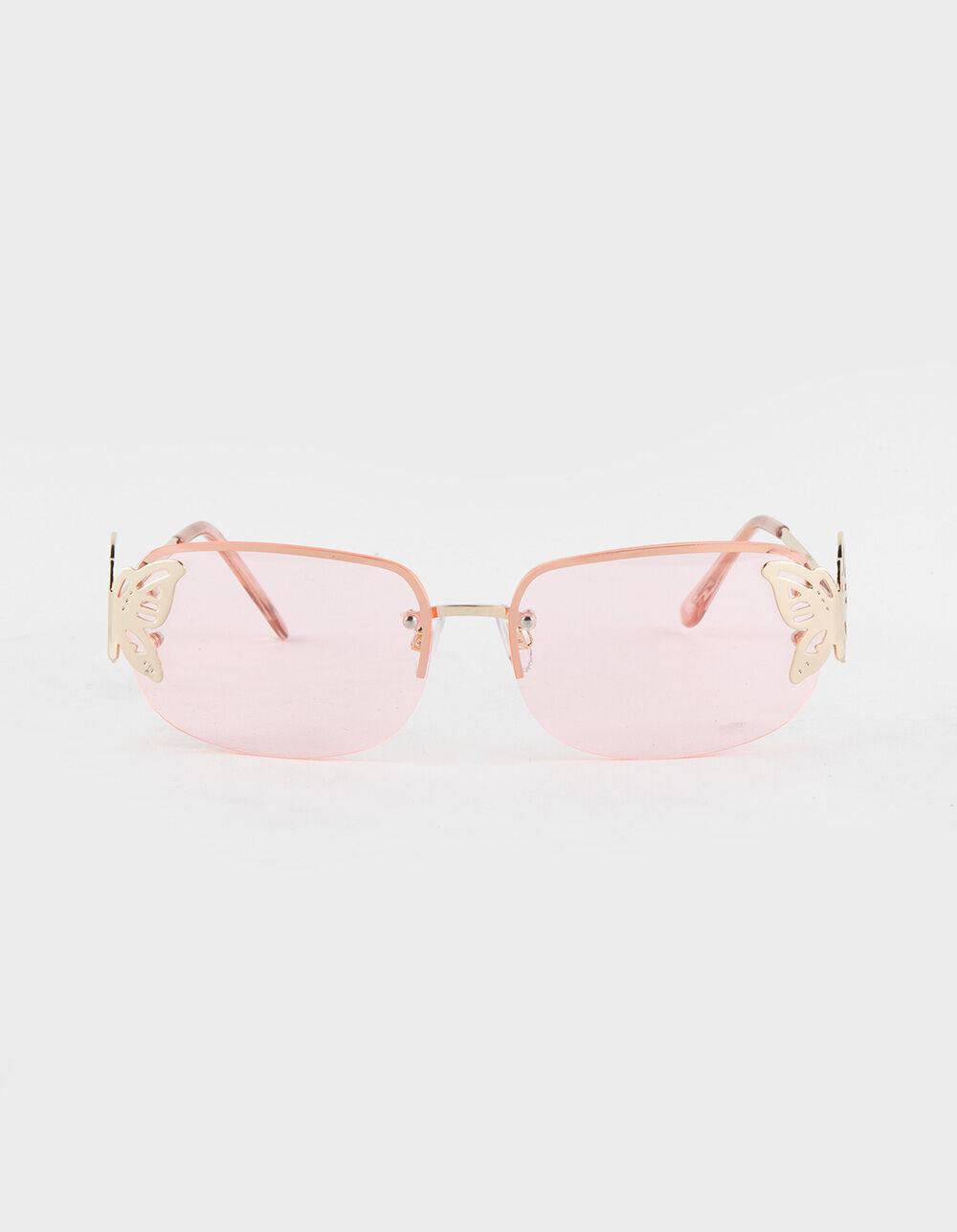 RSQ Butterfly Charm Sunglasses - PINK Product Image