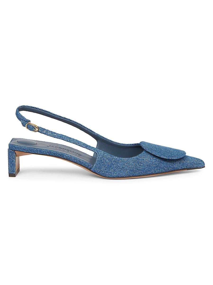 Womens Duelo 40MM Denim Slingback Pumps Product Image