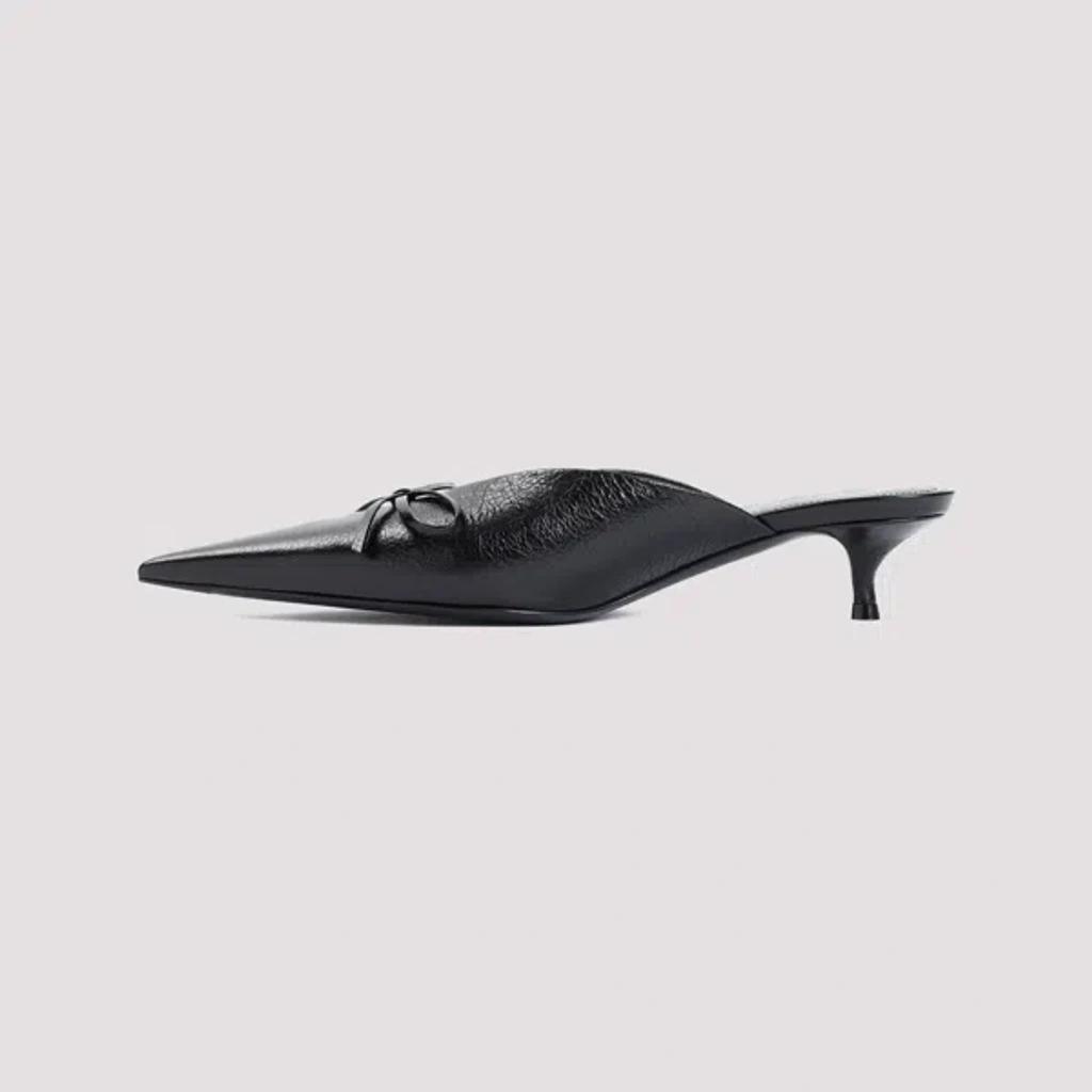 BALENCIAGA 40mm Knife Bow Leather Mules In  Black Product Image