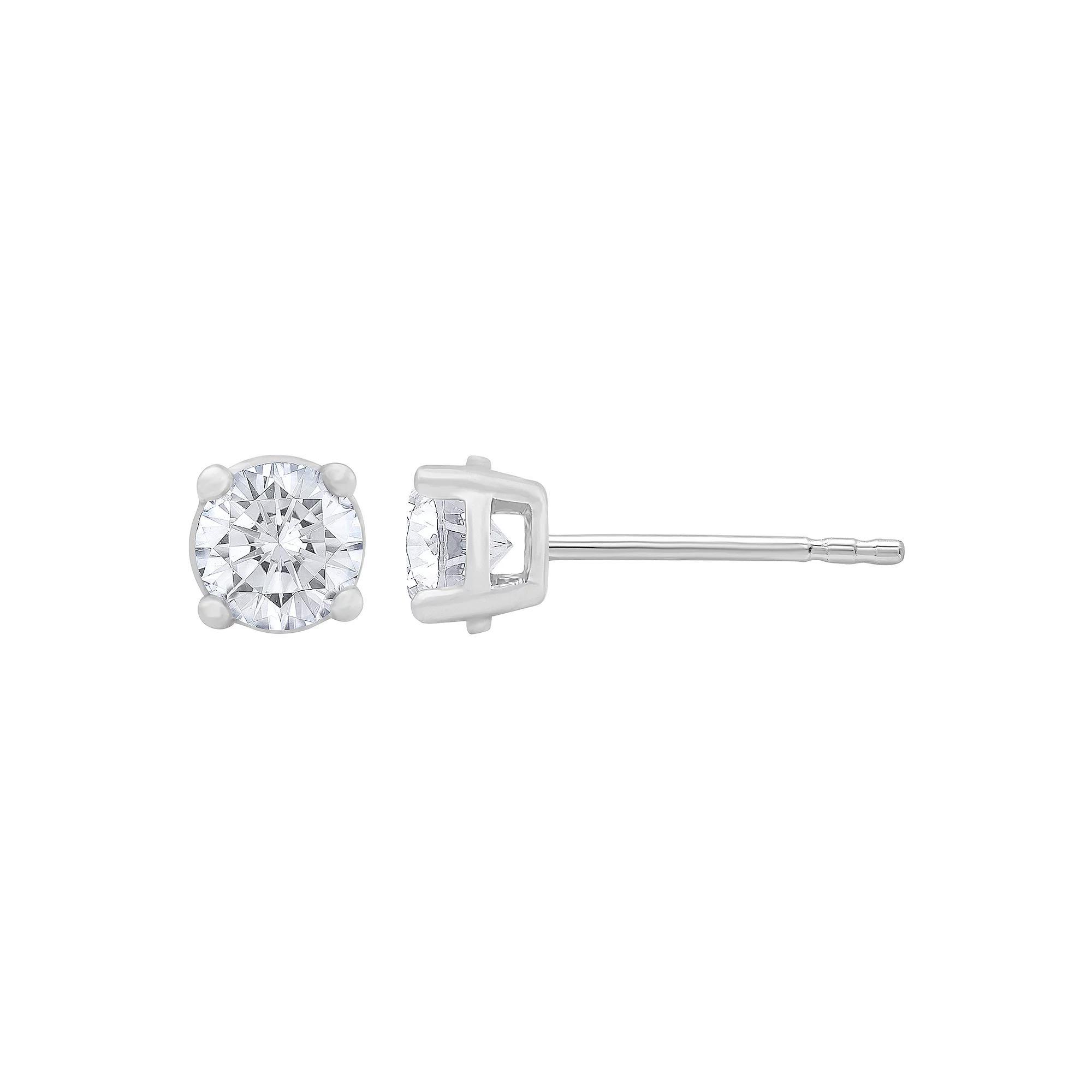 Diamond Medley 14k White Gold 1 Carat T.W. Lab-Grown Diamond Stud Earrings, Women's, 14k Whgold Product Image