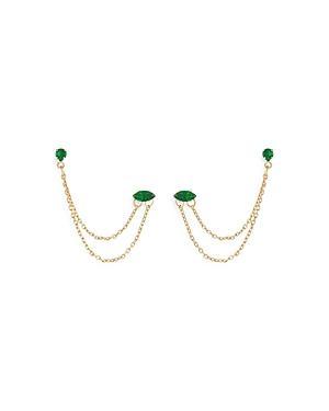 Ettika Draped Chain Double Piercing Earrings in 18K Gold Plate Product Image