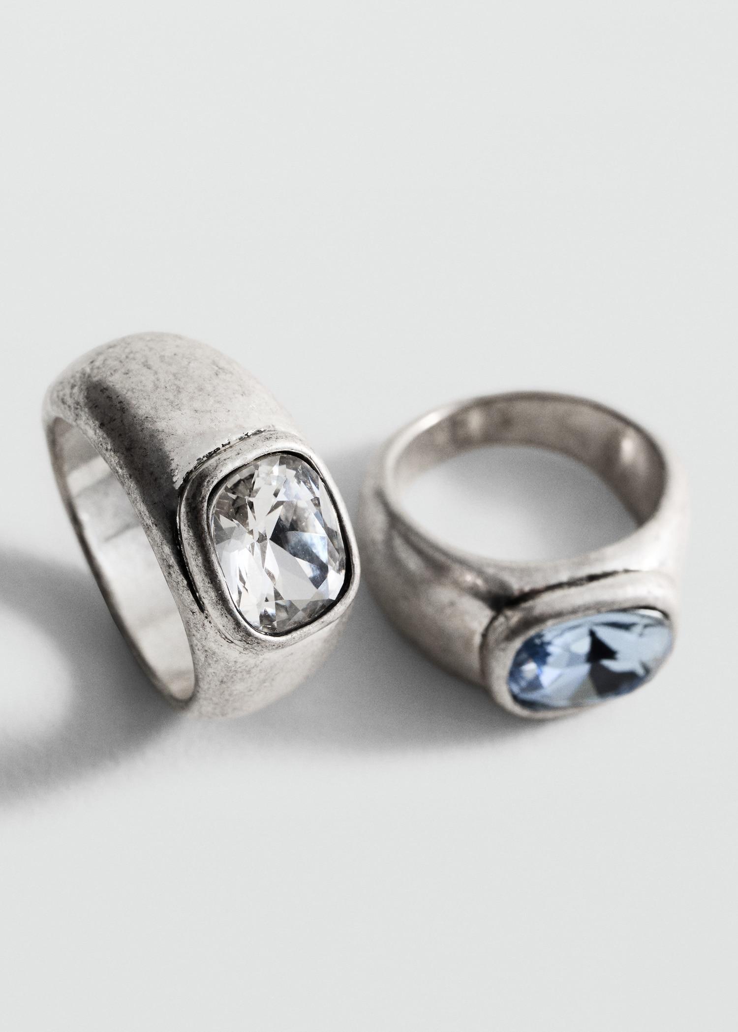 Crystal rings set - Women | MANGO USA Product Image