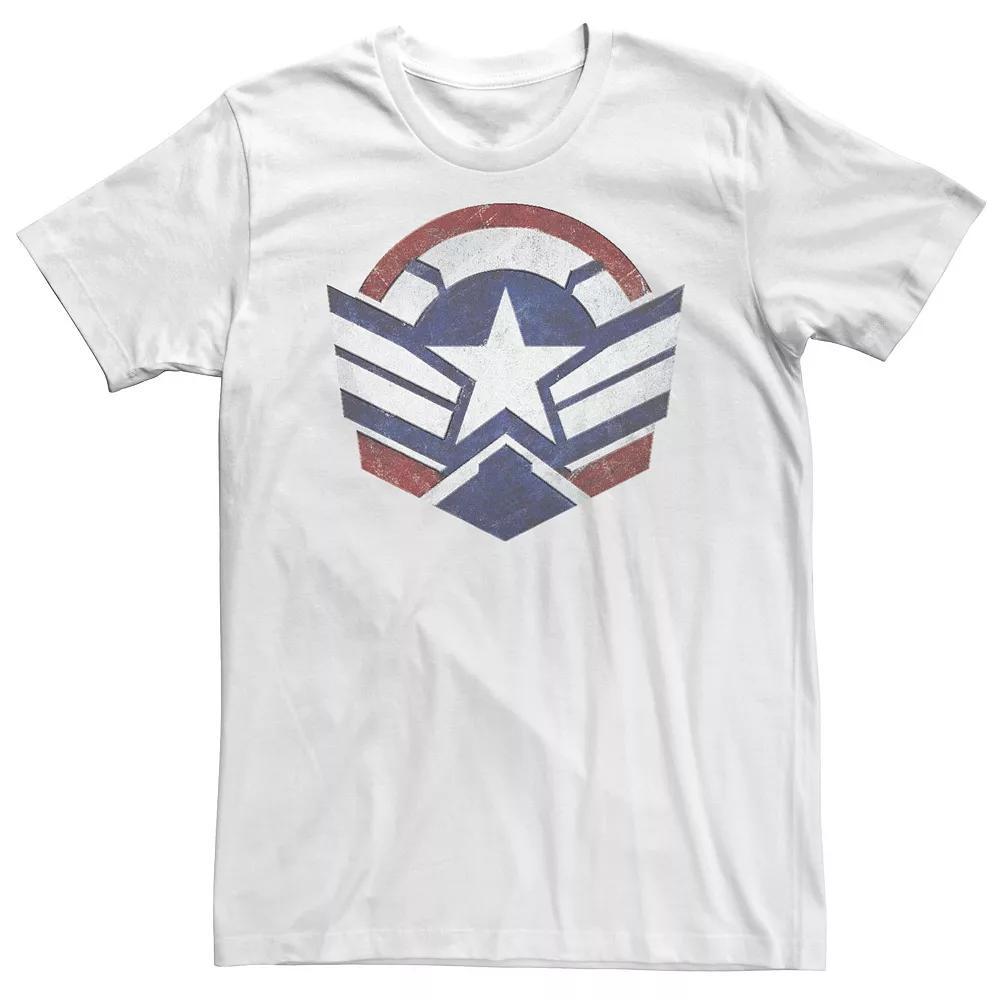Big & Tall Marvel The Falcon And The Winter Soldier Wings Shield Logo Tee, Men's, Size: 4XL, White Product Image
