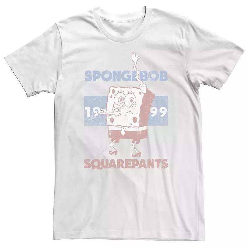 Men's Spongebob 1999 Retro Faded Portrait Logo Tee, Size: Medium, White Product Image