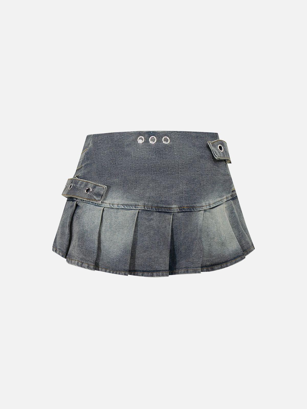 Aelfric Eden Double Belt Washed Skirt Female Product Image