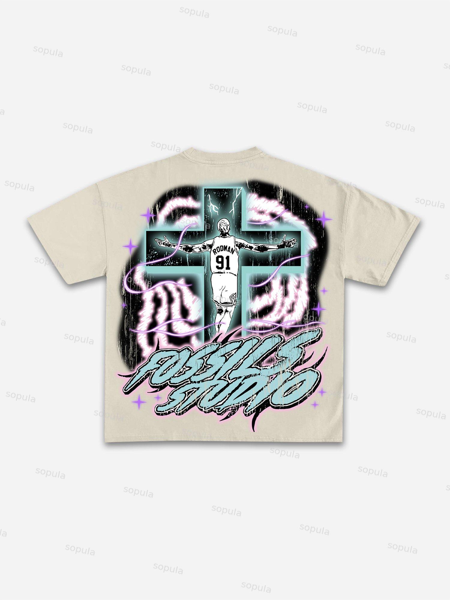 Vintage Basketball Legend Graphic Cotton White T-Shirt Product Image