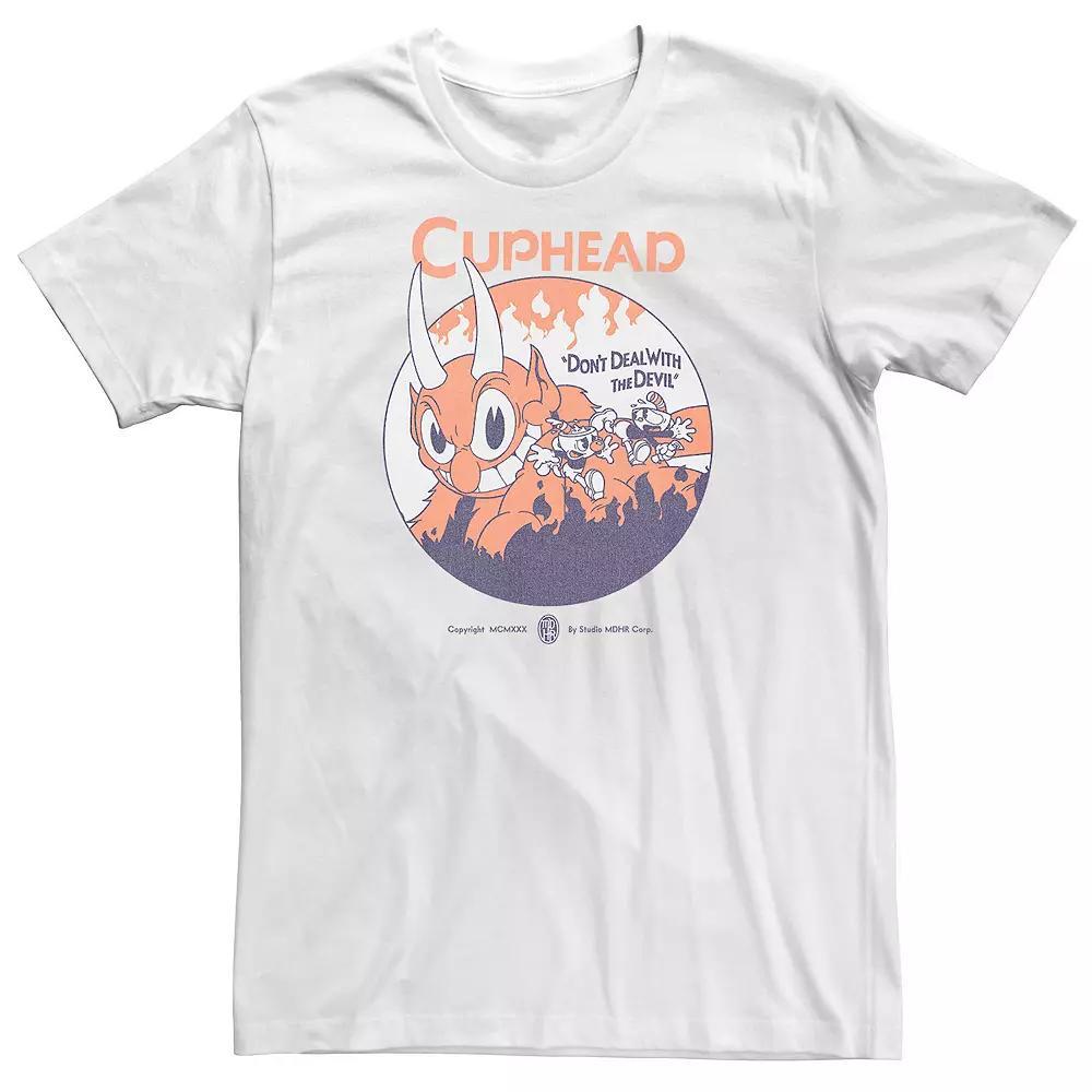 Big & Tall Cuphead and Mugman The Devil Boss Level Tee, Men's, Size: XL Tall, White Product Image