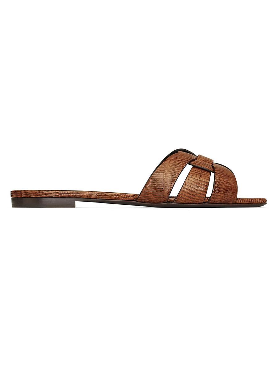 Womens Tribute Mules in Lizard Embossed Leather Product Image