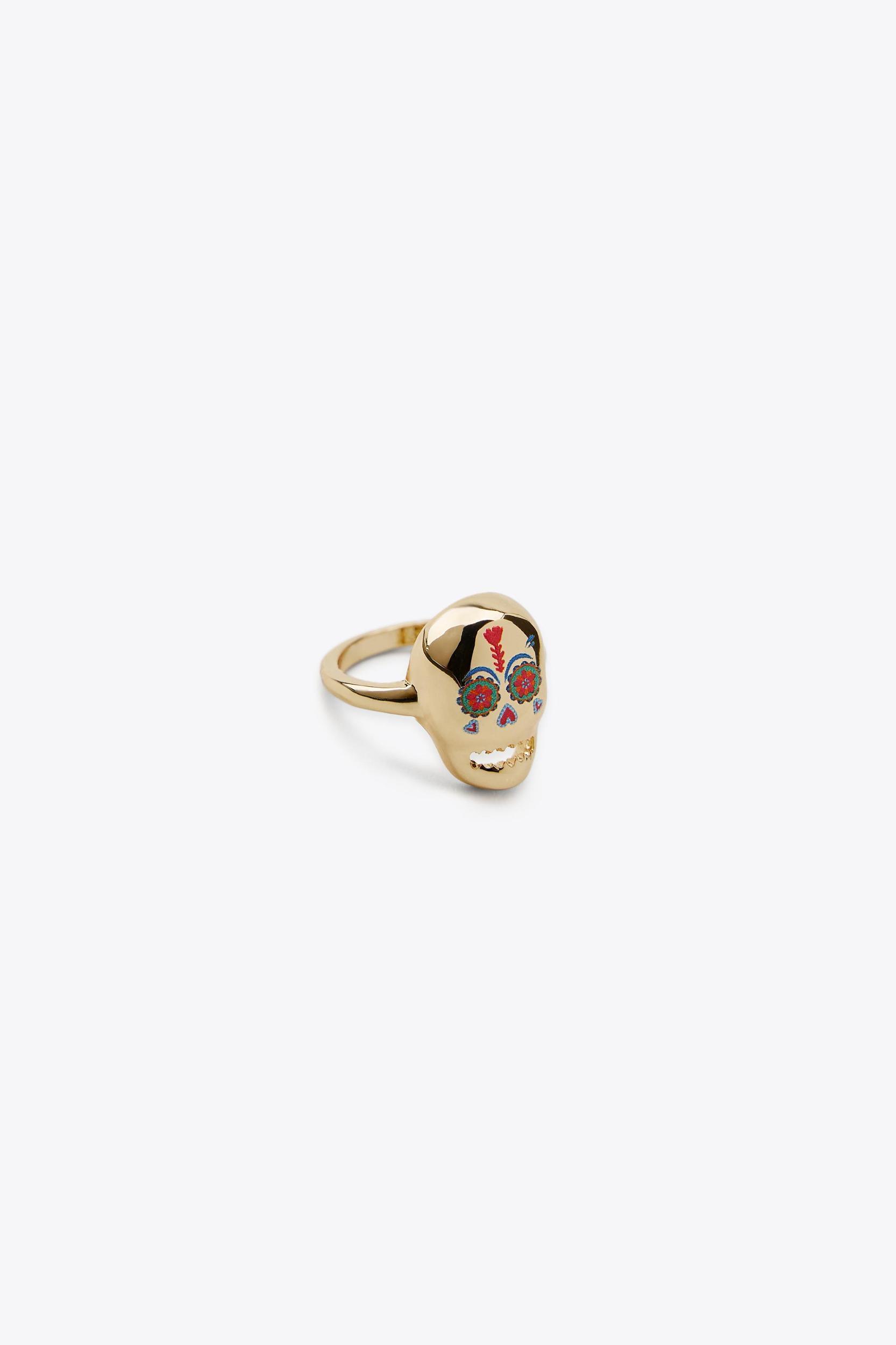 2-PACK OF ENAMELED SKULL AND HEART RINGS Product Image