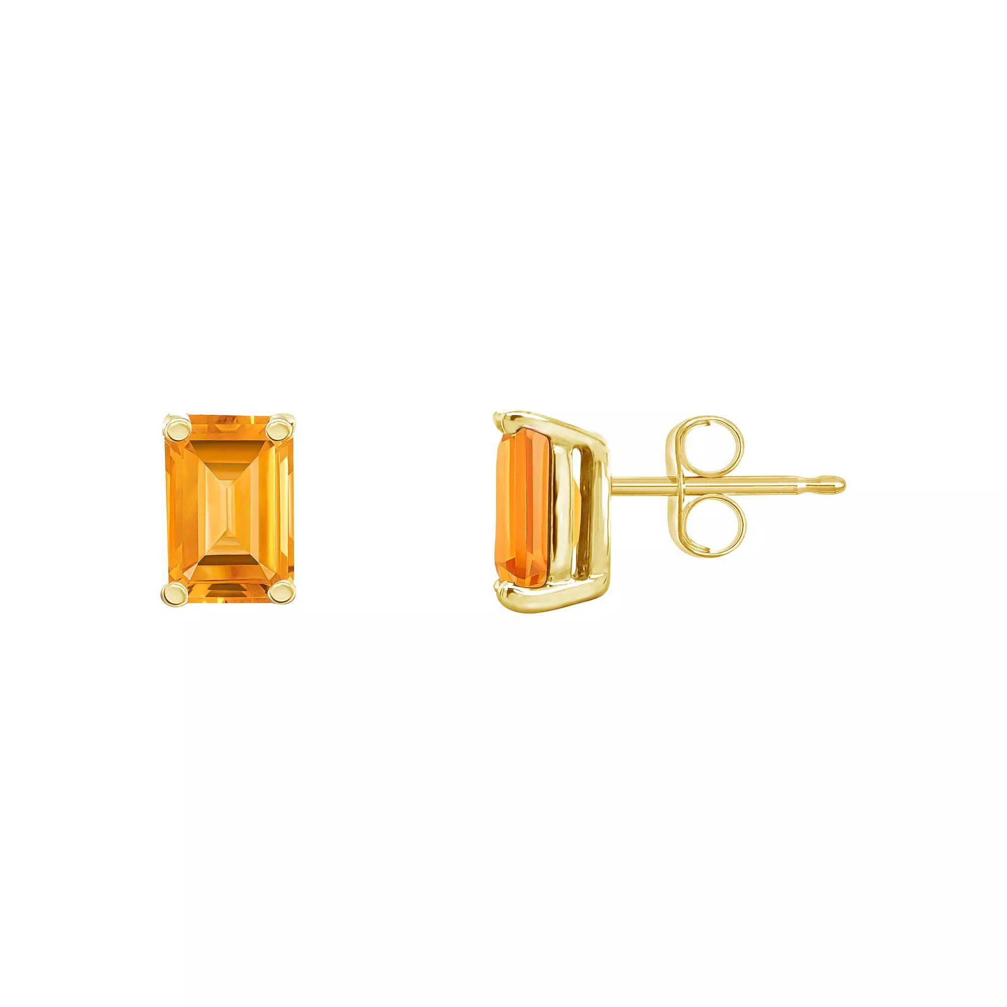 Celebration Gems 14k Gold Emerald Cut Peridot Stud Earrings, Women's, 14k Whgold Product Image