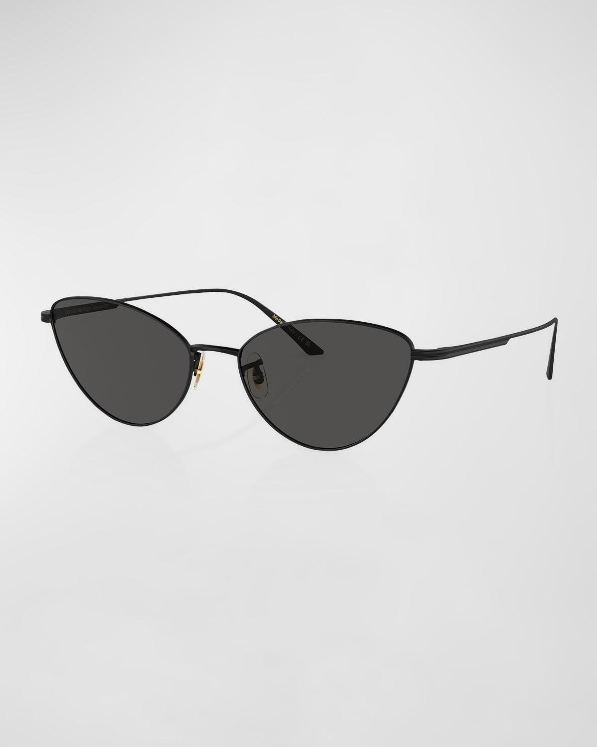 Sleek Black Steel Butterfly Sunglasses Product Image