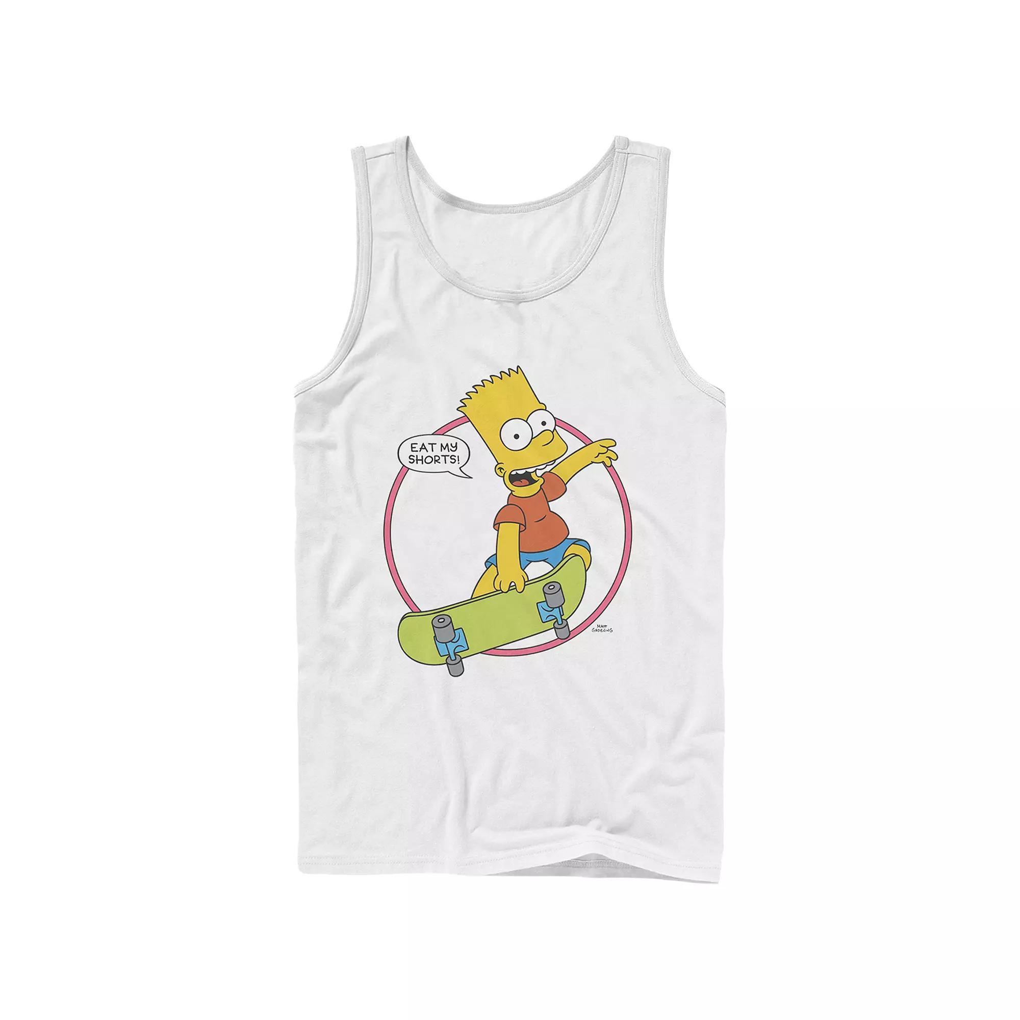Men's The Simpsons Bart Eat My Shorts Graphic Tank Top, Size: Large, White Product Image