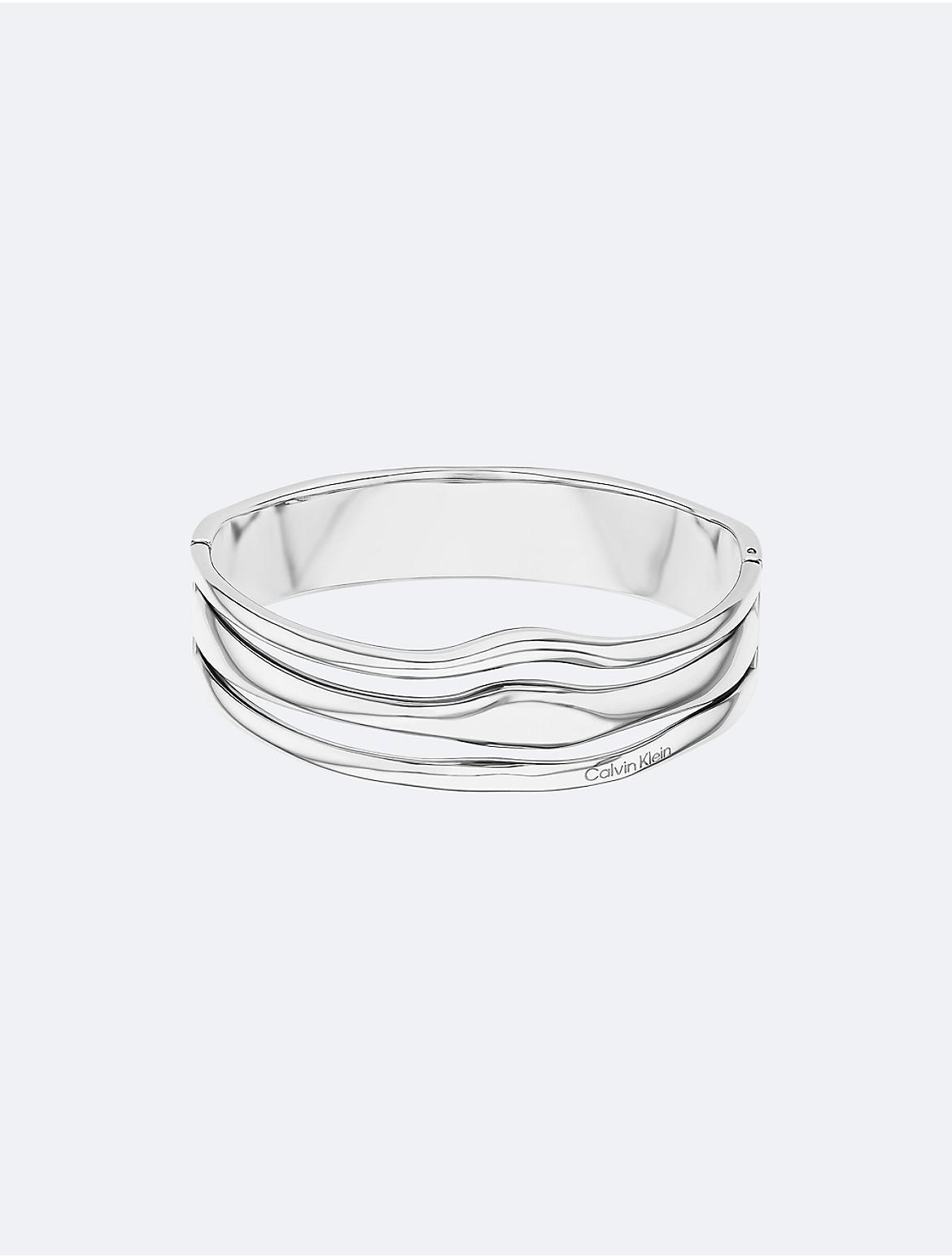 Calvin Klein Womens Sculptural Fluid Shape Hinged Bangle - Black Product Image
