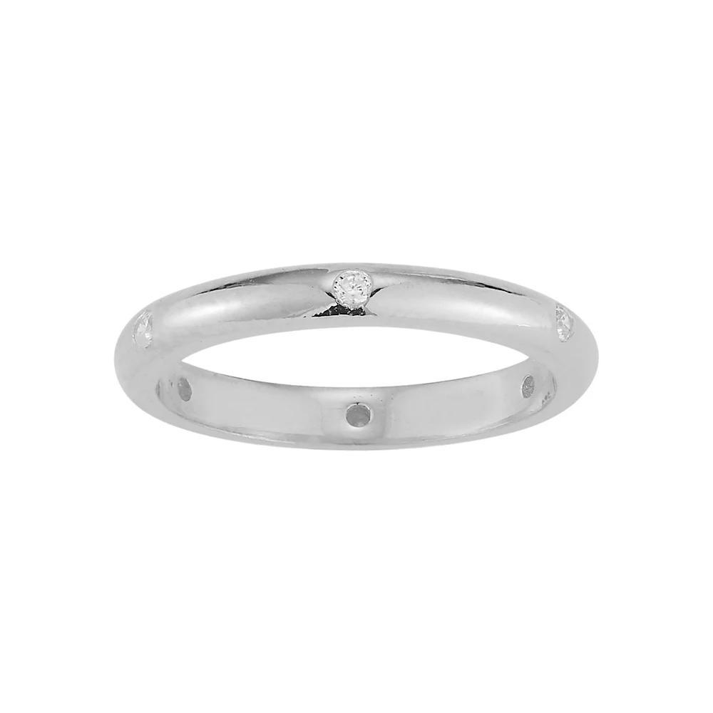 Sunkissed Sterling Sterling Silver Cubic Zirconia Band Ring, Women's, Size: 7, Silver Tone Product Image