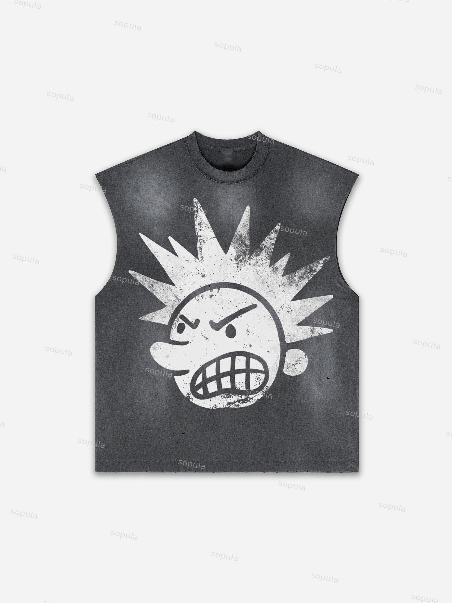 Future World Brainstorming Graphic Print Distressed Tank Top Product Image