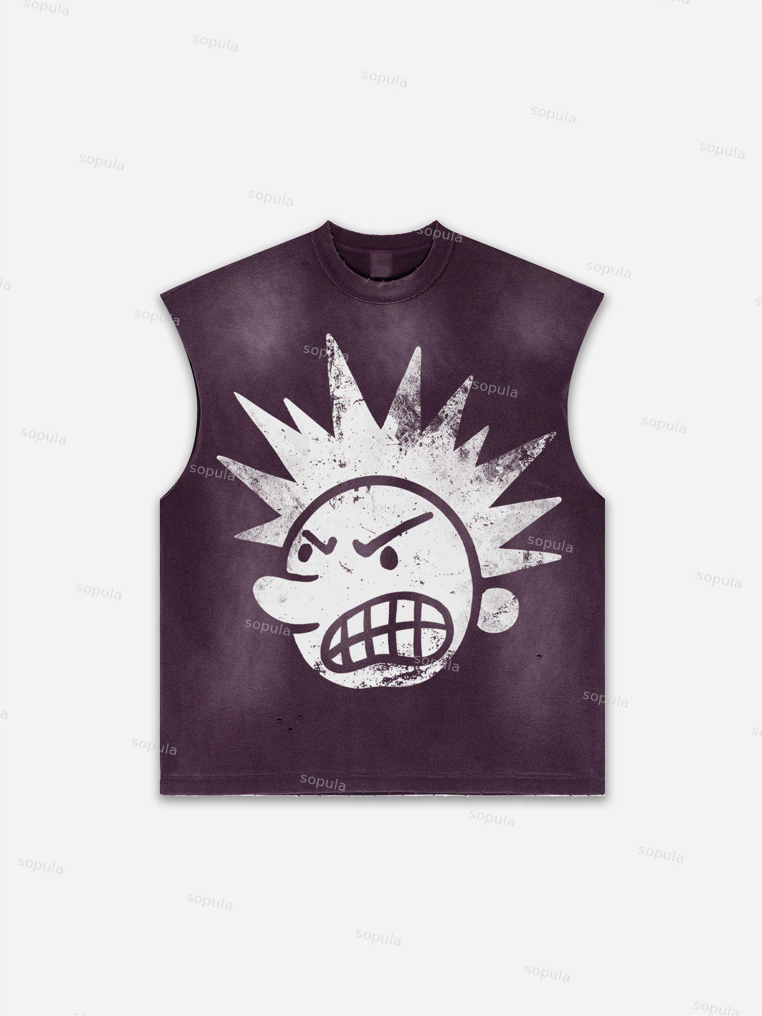 Future World Brainstorming Graphic Print Distressed Tank Top Product Image