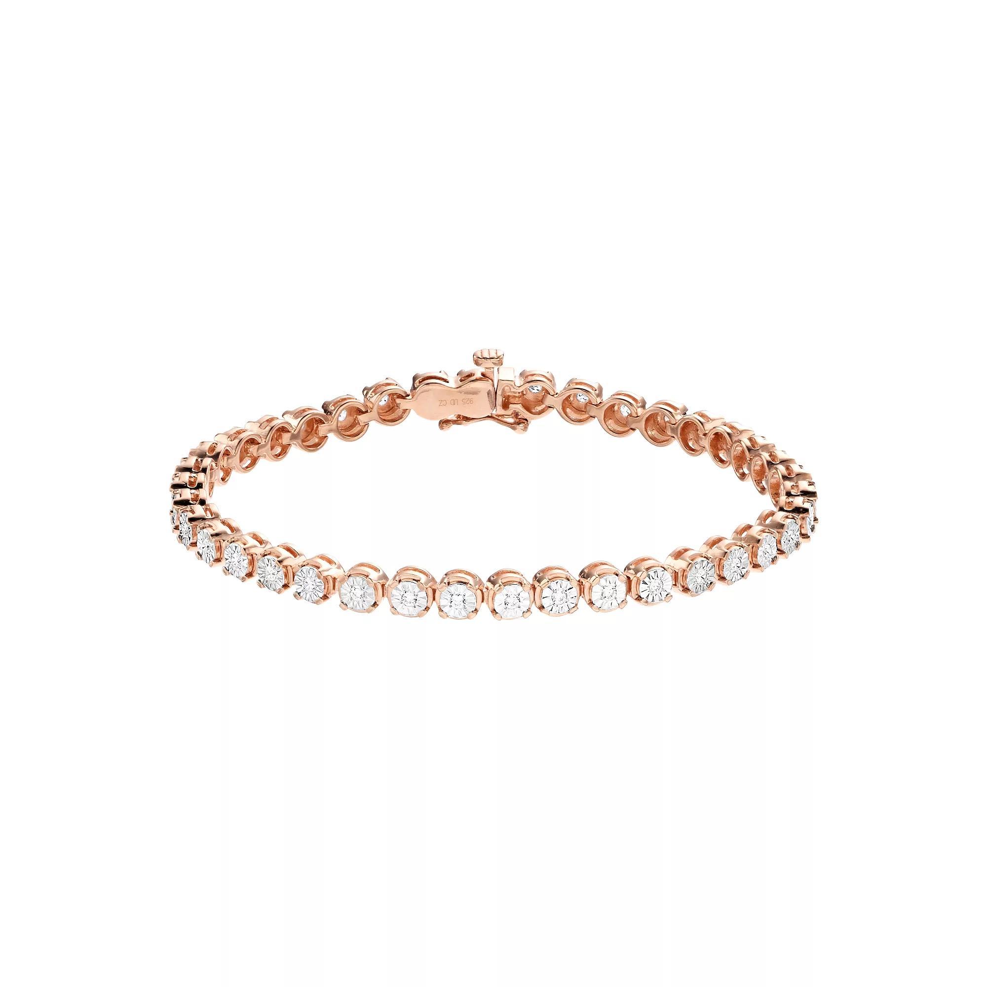 Diamond Brilliance 1/2 Carat T.W. Lab-Created Diamond Bracelet, Women's, Size: 7", Pink Tone Product Image