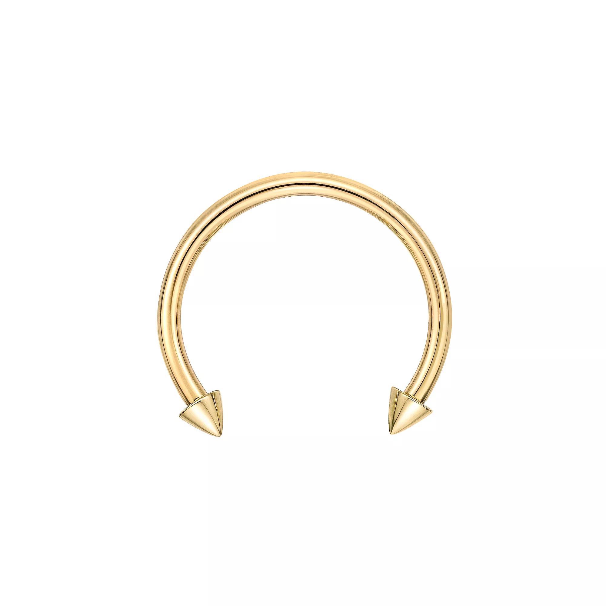Lila Moon 14k Gold Spiked Horseshoe Nipple Ring, Women's Product Image