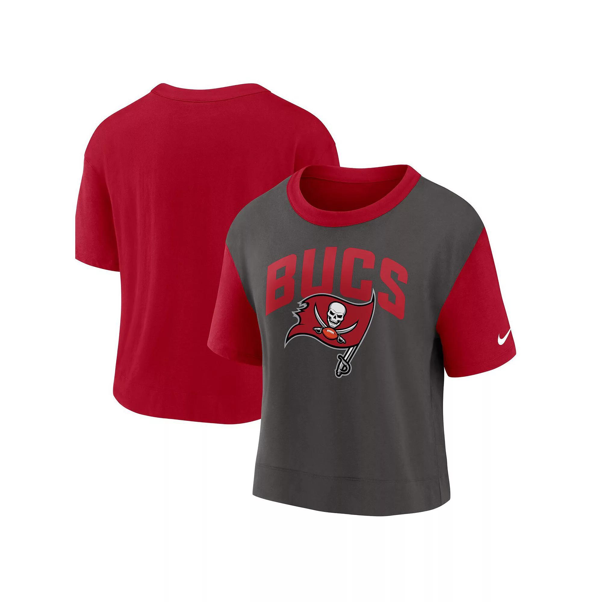 Women's Nike Red/Pewter Tampa Bay Buccaneers High Hip Fashion T-Shirt, Size: Large Product Image