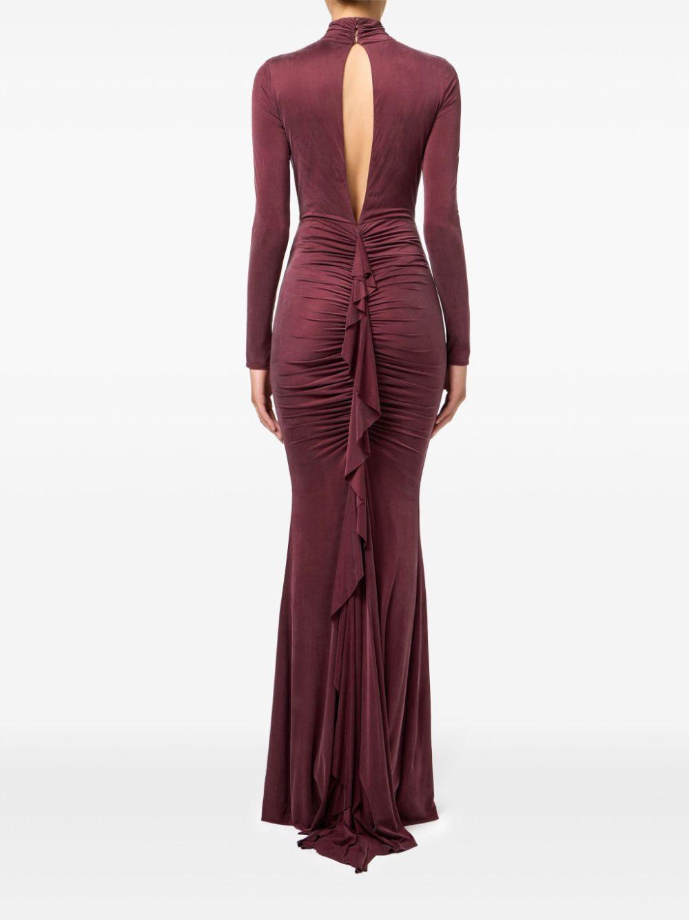 chain-detailing ruched maxi dress Product Image
