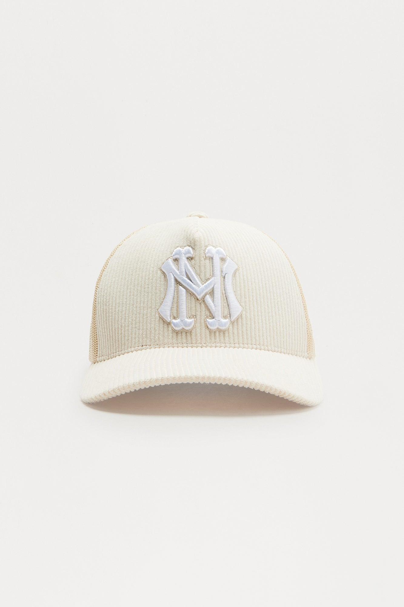 Nova Men Monogram Corduroy Snapback Hat - Stone Product Image