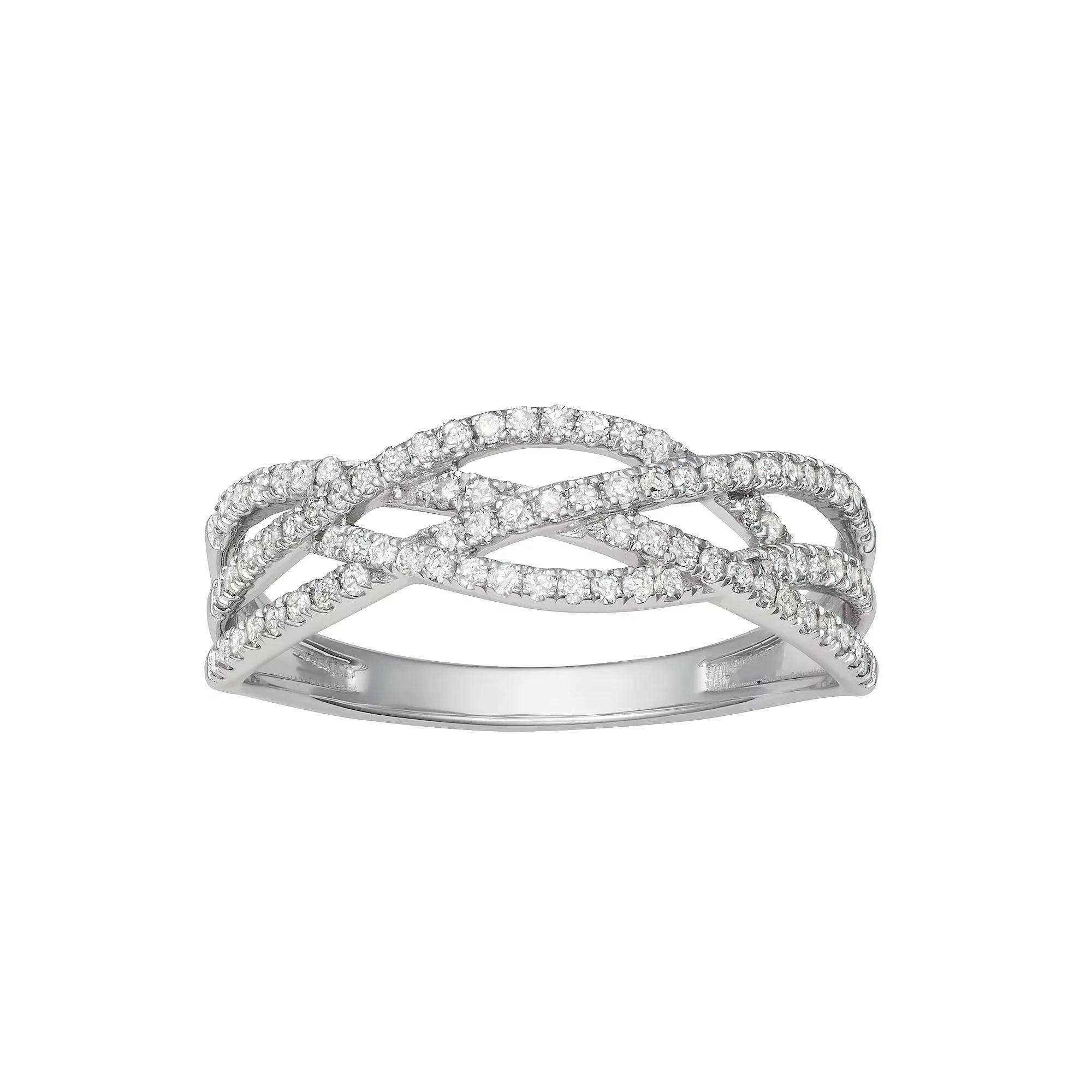 HDI 1/3 Carat T.W. Diamond Band, Womens 10k White Gold Product Image