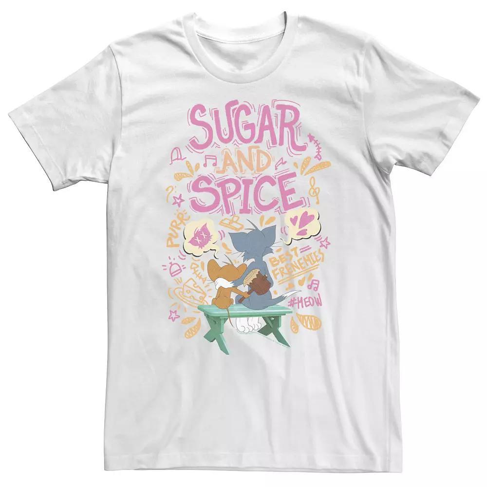 Big & Tall Tom & Jerry Sugar And Spice Tee, Men's, Size: 5XL, White Product Image