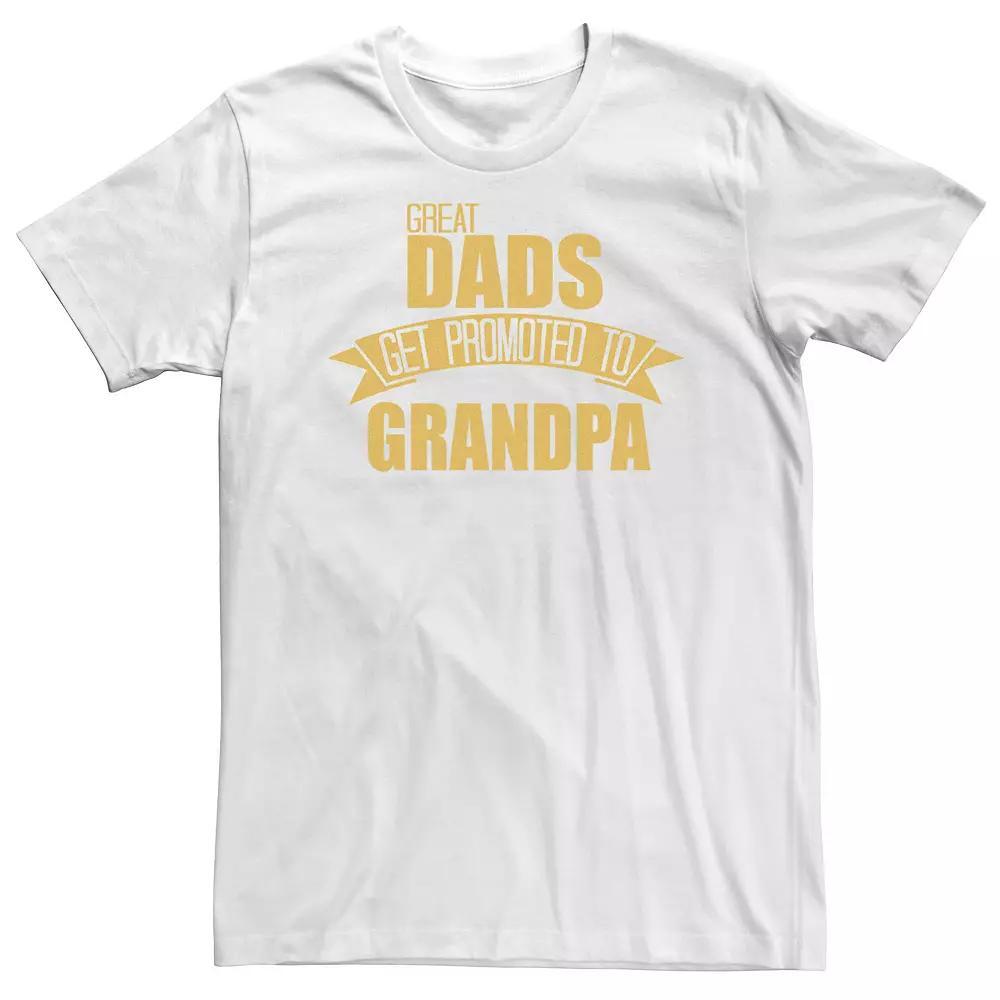 Big & Tall Father's Day Great Dads Get Promoted To Grandpa Tee, Men's, Size: 5XL, White Product Image