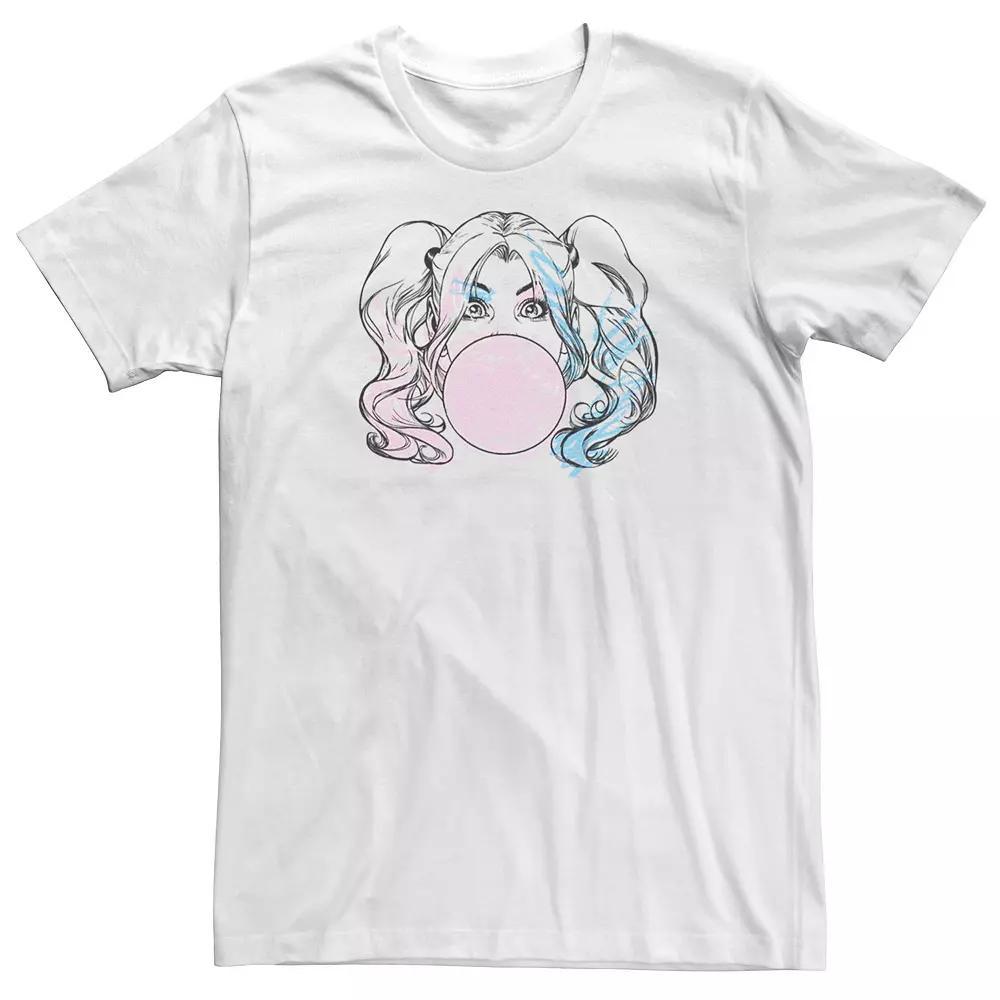 Big & Tall DC Comics Harley Quinn Crayon Outline Tee, Men's, Size: XXL Tall, White Product Image