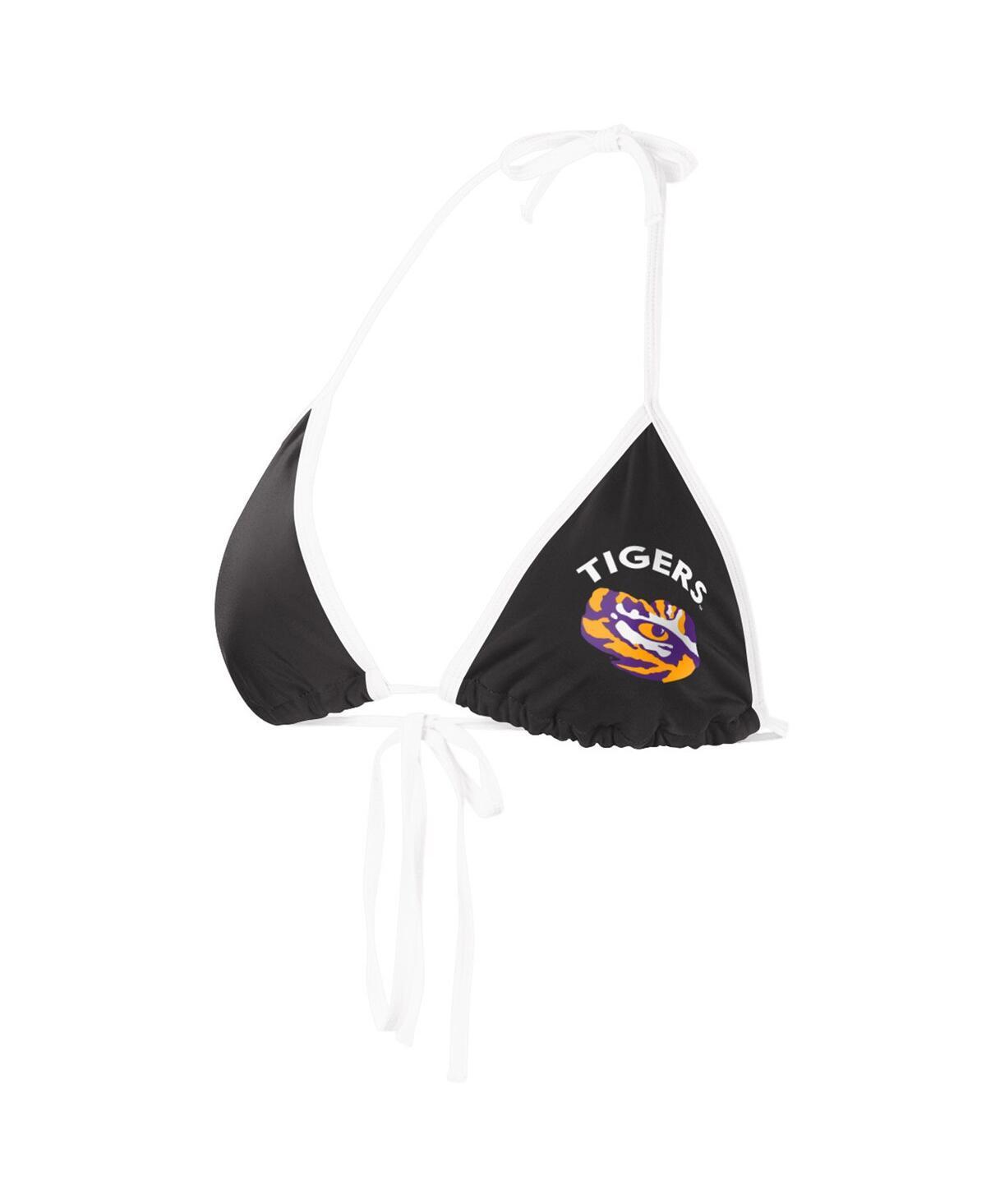 Women's G-III 4Her by Carl Banks Black LSU Tigers Perfect Match Bikini Top, Size: Medium Product Image