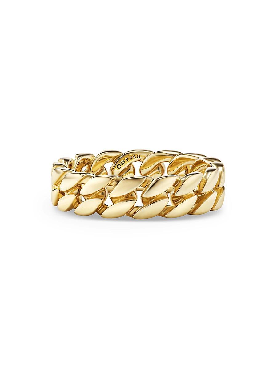 Mens Curb Chain Band Ring in 18K Yellow Gold, 6MM Product Image