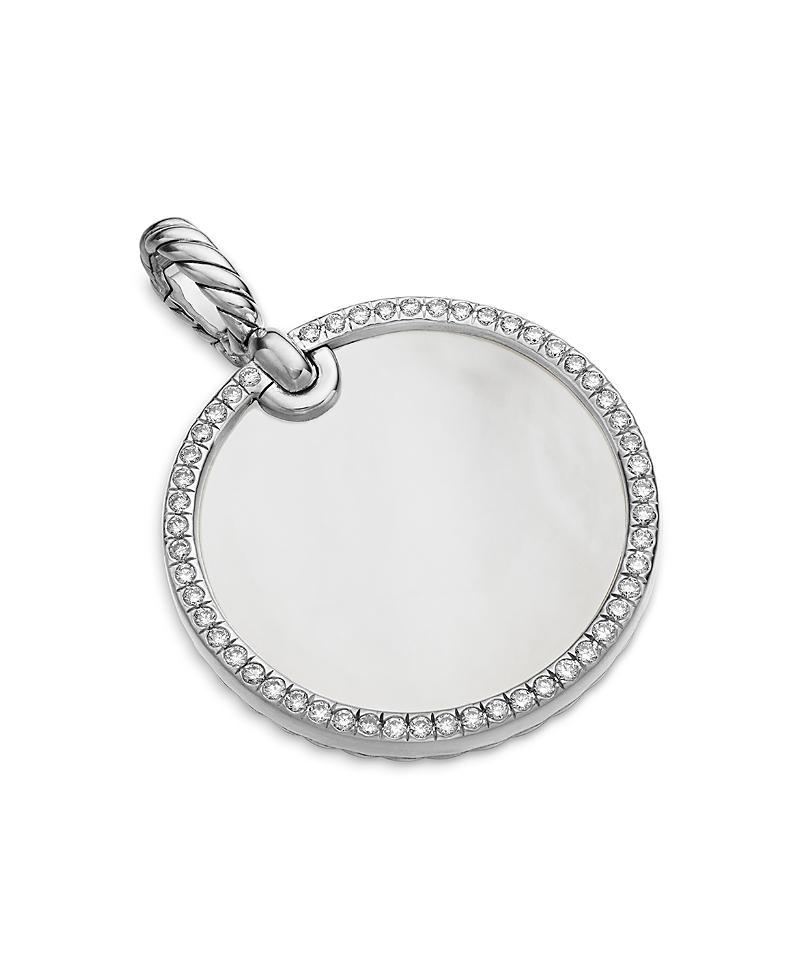 David Yurman Sterling Silver Dy Elements Disc Pendant with Mother-of-Pearl & Diamonds Product Image