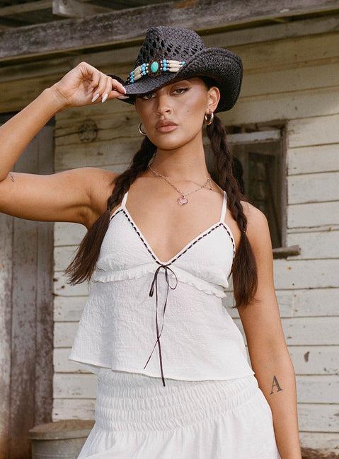 Trevani Ribbon Cami Ivory Product Image