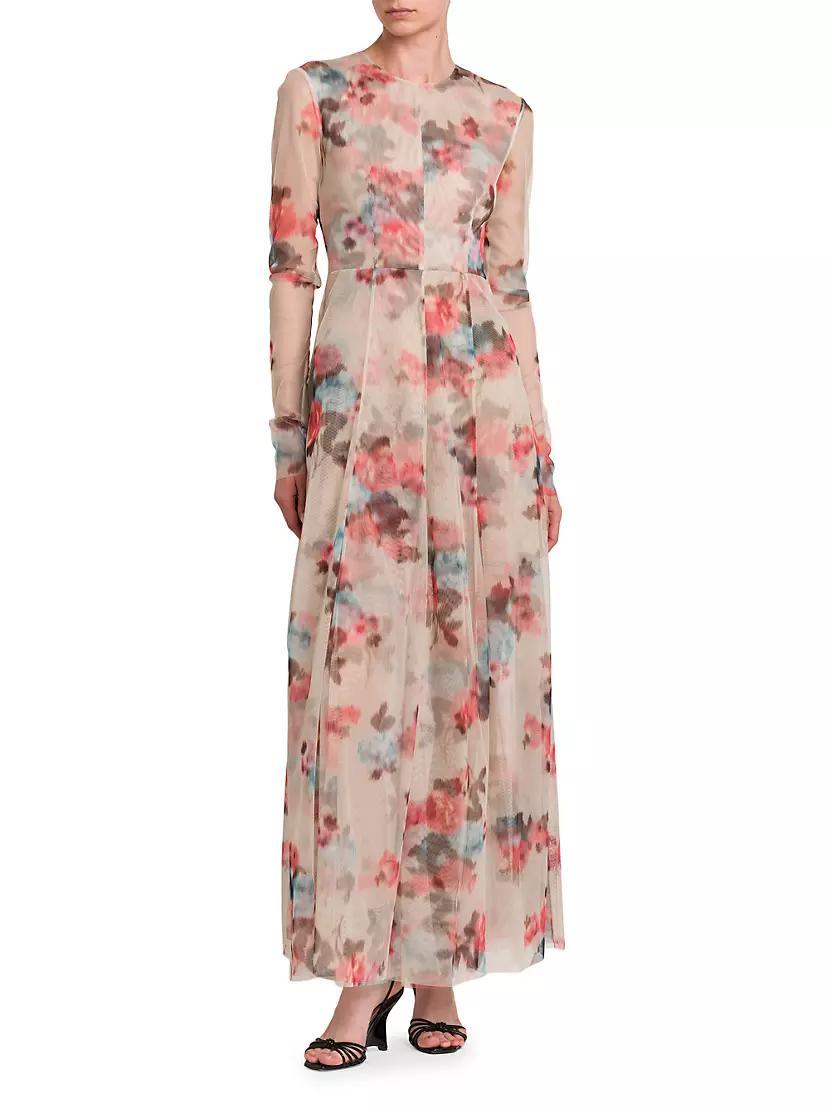 Floral Tulle Fit & Flare Maxi Dress Product Image
