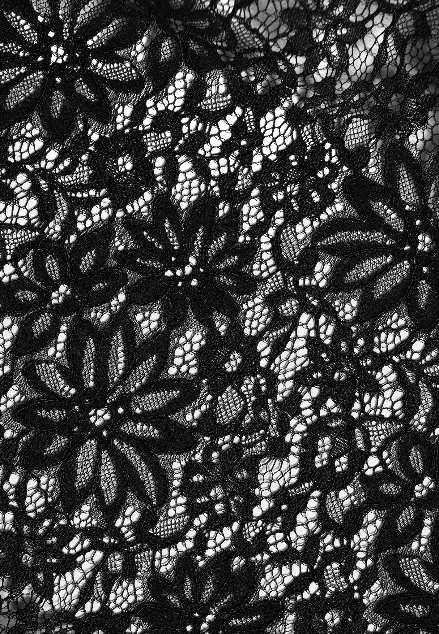 Boxy Lace Revere Shirt - Black Male Product Image
