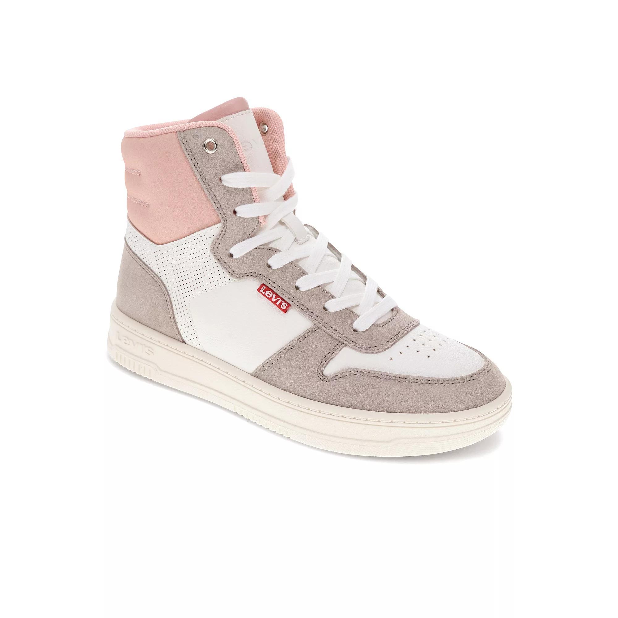 Levi's Drive Hi 2 Women's Hightop Sneakers, Size: 10, Winter White Brown Product Image