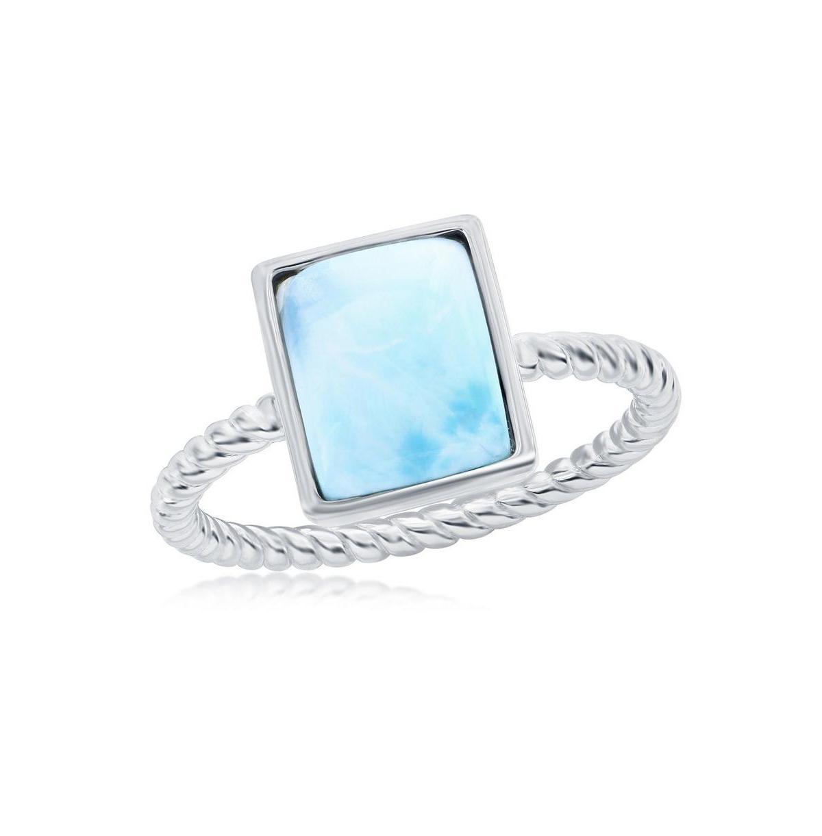 Nautica Rocks Sterling Silver Larimar Rope Band Ring, Women's, Size: 7 Product Image