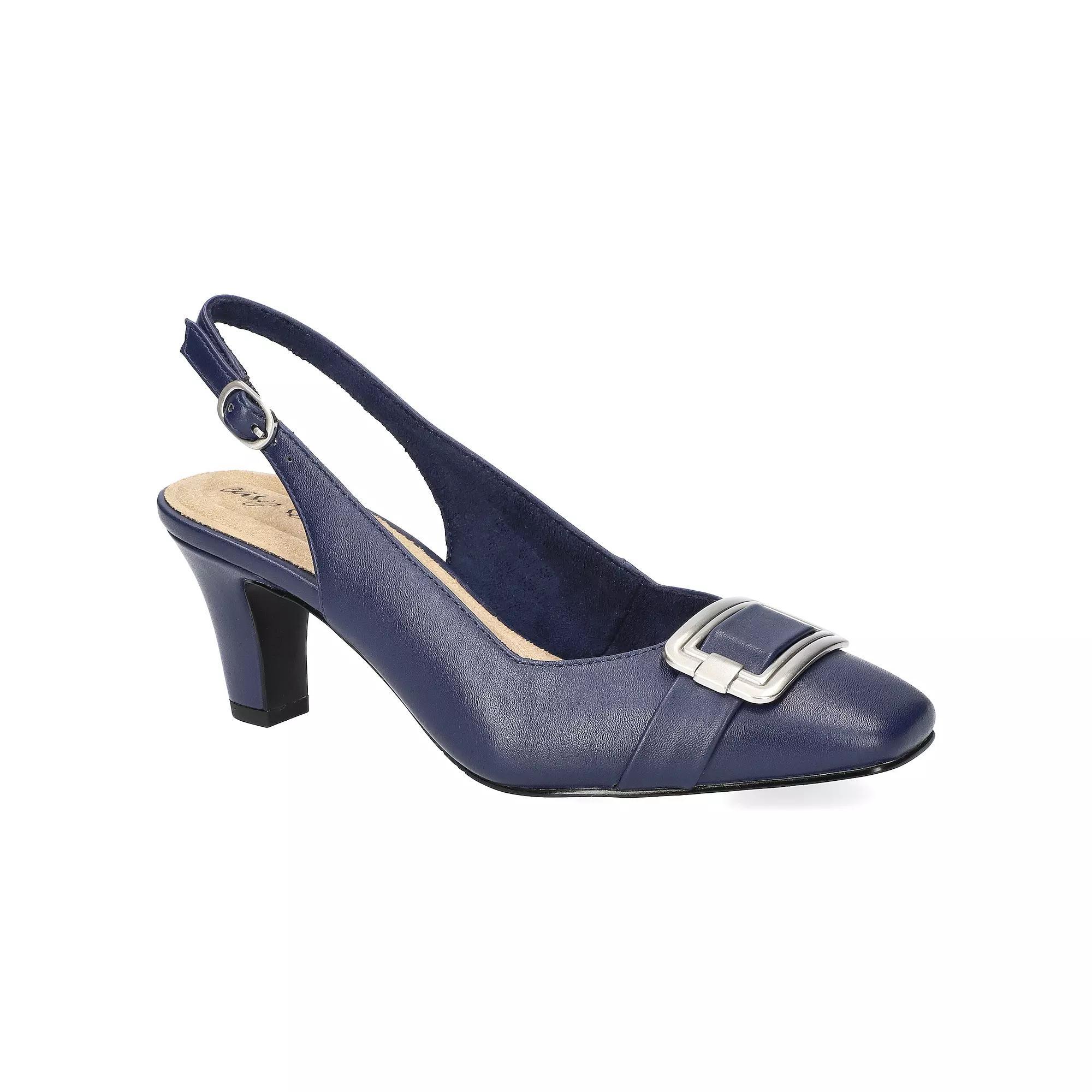 Easy Street Sway Women's Square Toe Slingback Pumps, Size: 11 Wide, Blue Product Image