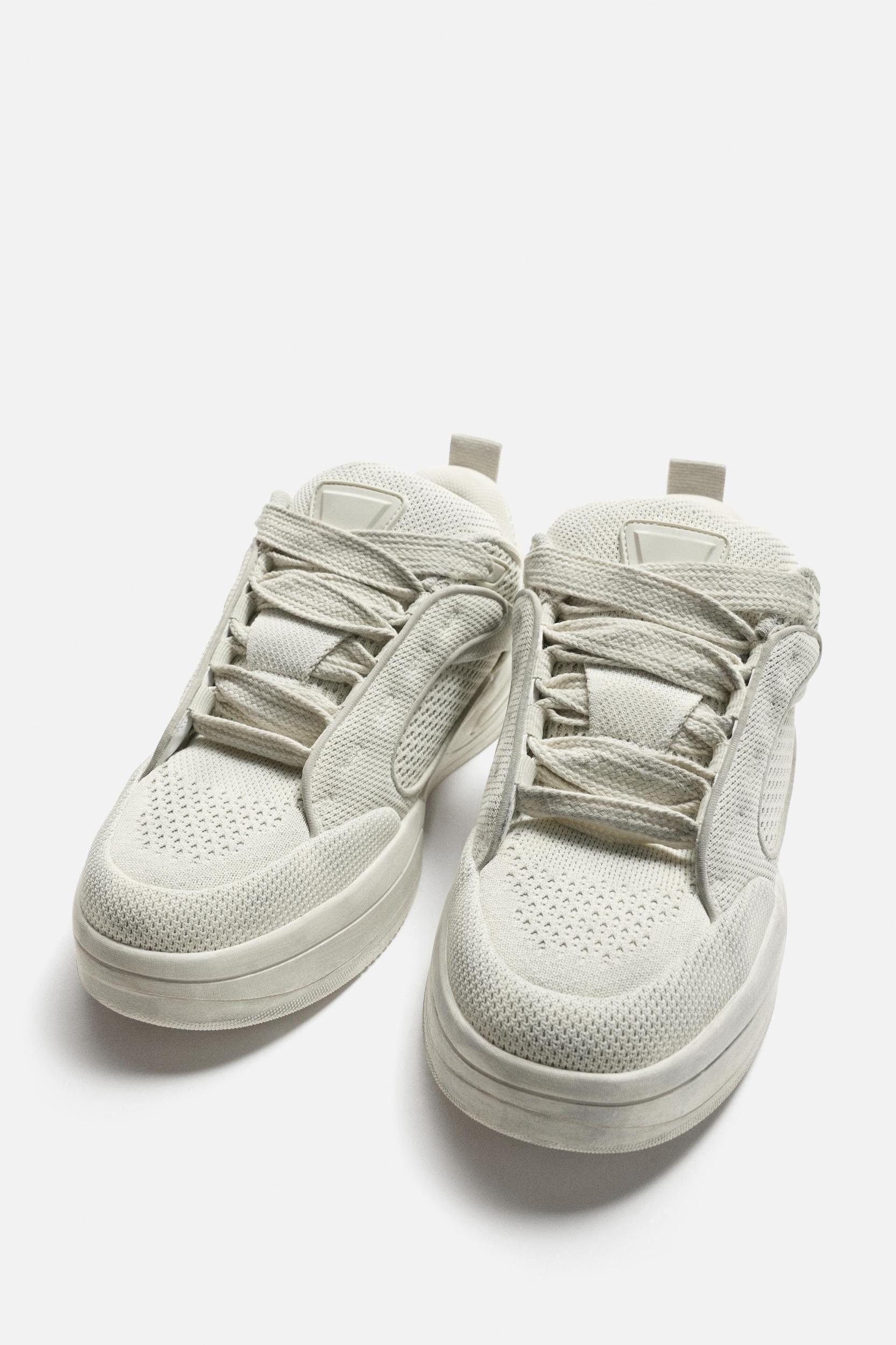 DISTRESSED THICK-SOLED SNEAKERS Product Image