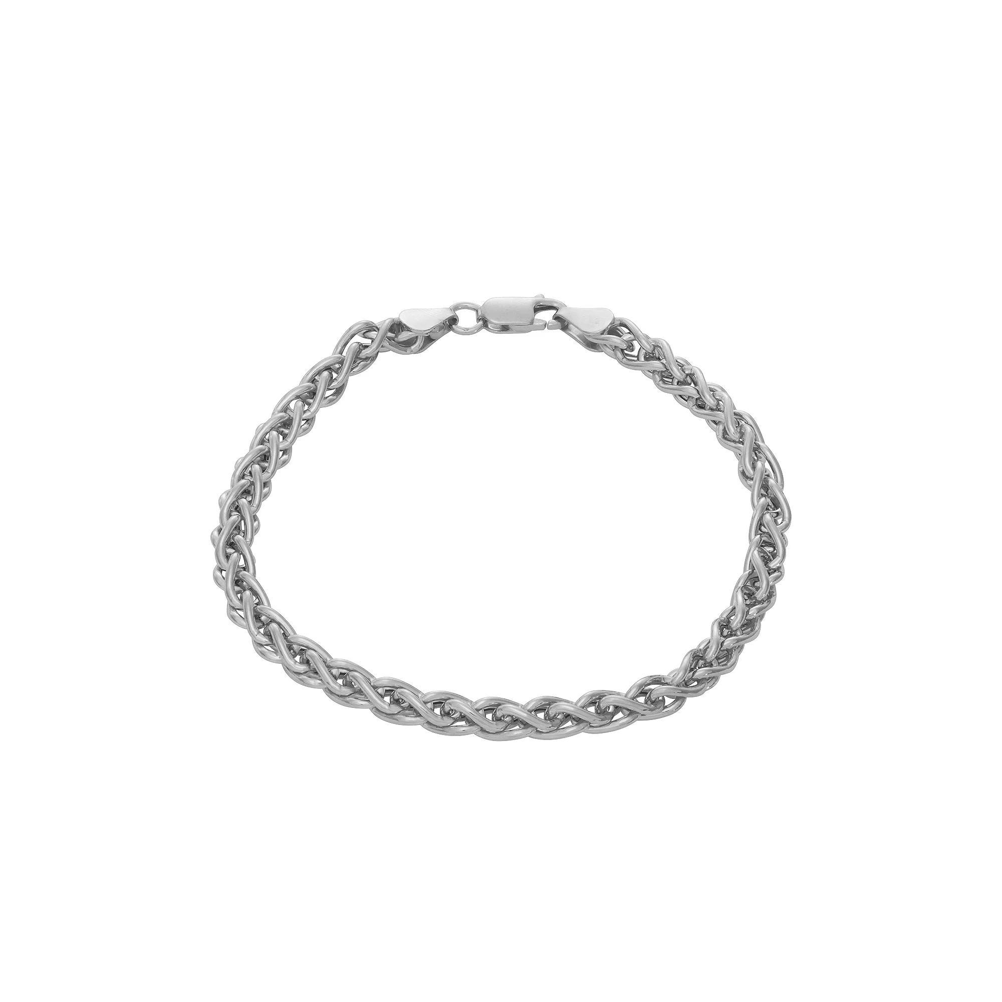Giorgio di Vicenza Sterling Silver Men's Italian Wheat Chain Bracelet, Size: 8.5" Product Image