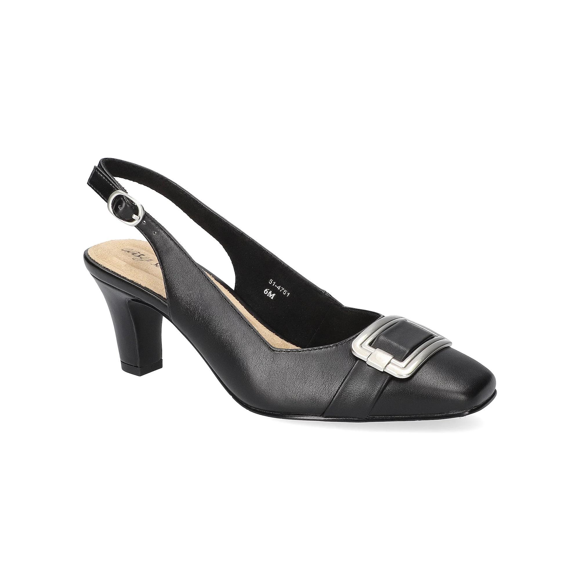 Easy Street Sway Women's Square Toe Slingback Pumps, Size: 6, Black Product Image