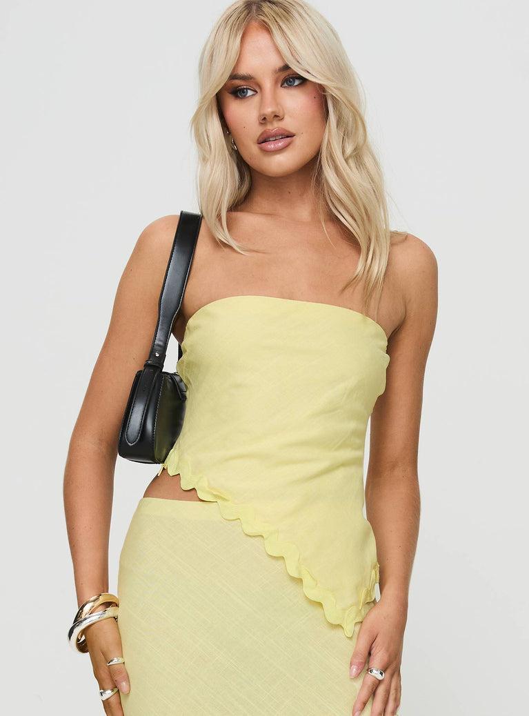 Sunburst Strapless Top Yellow Product Image