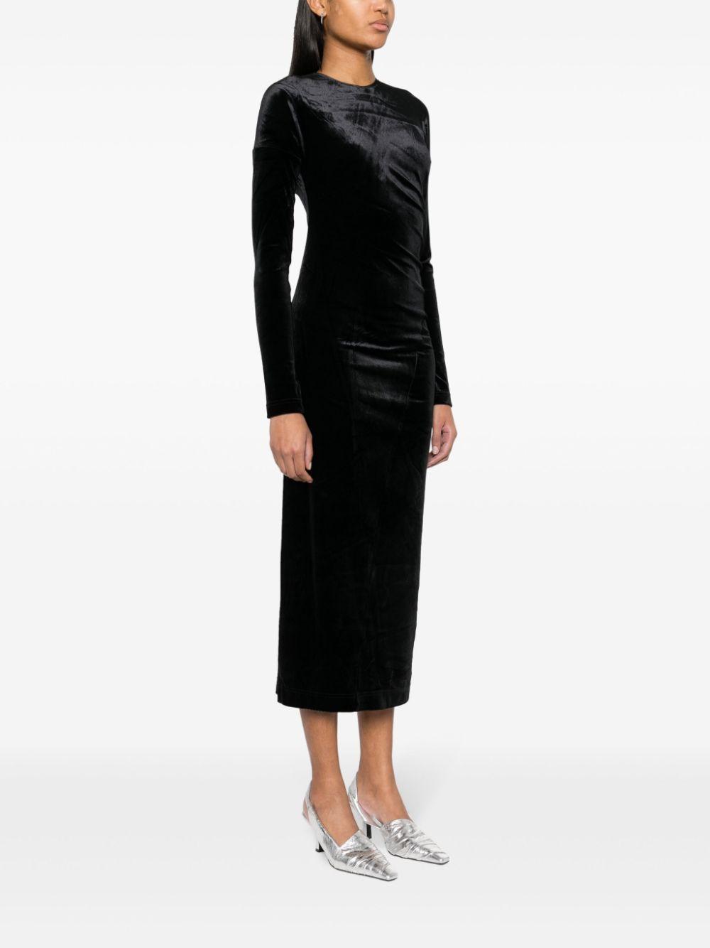 TOTÊME Twisted Velvet Dress Black Product Image