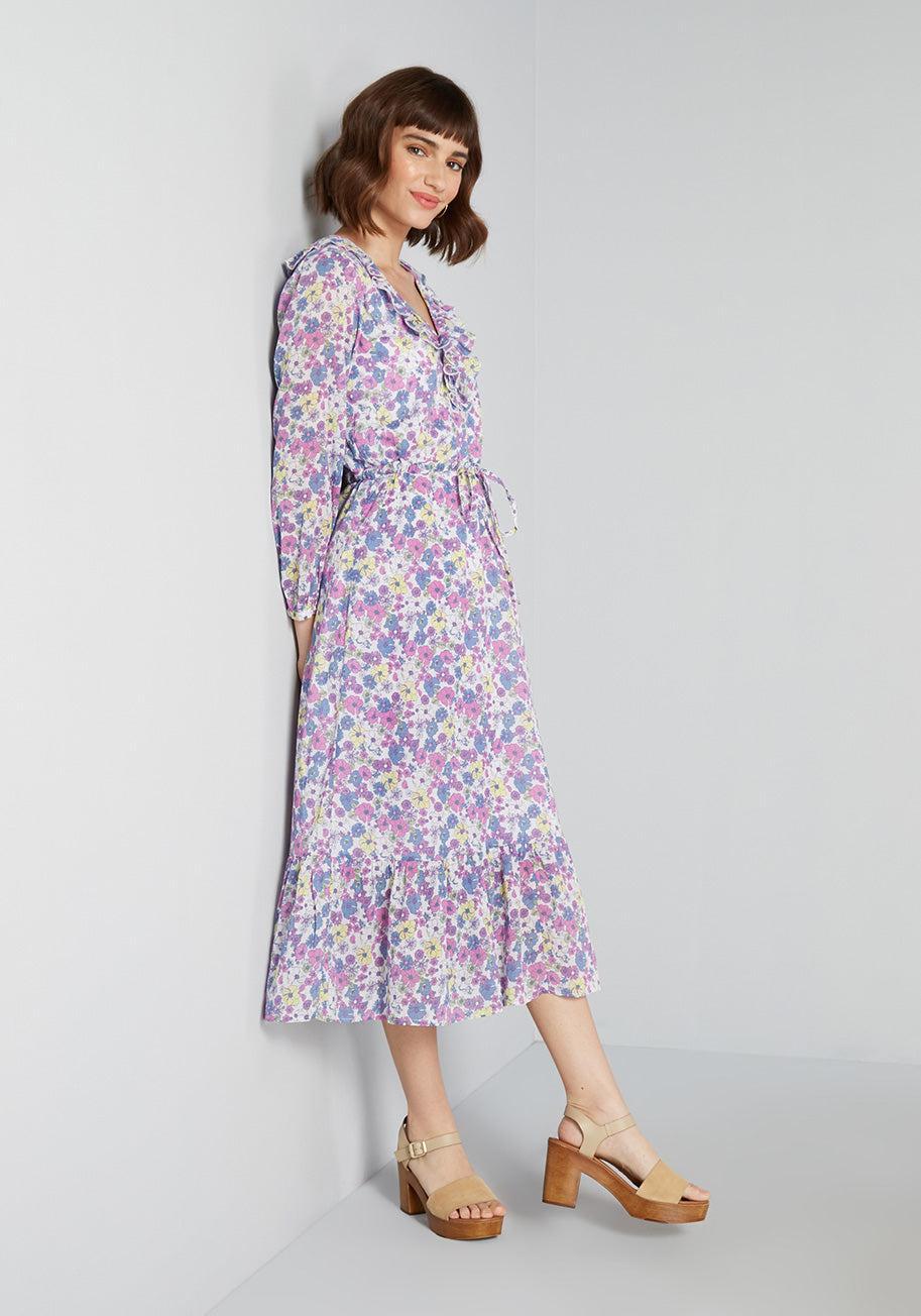 Ruffling For Flowers Midi Dress Product Image